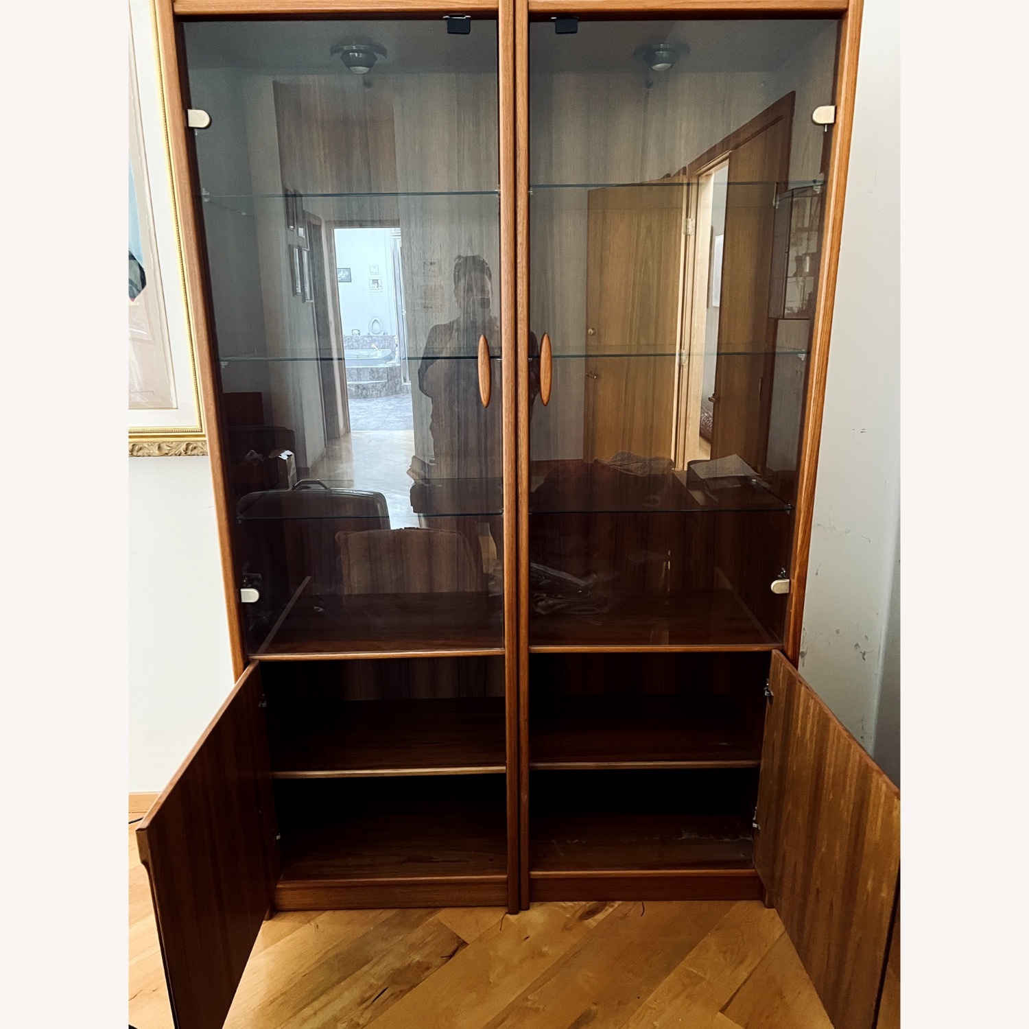 Mid Century Modern Light Brown Wood Armoire - image-3