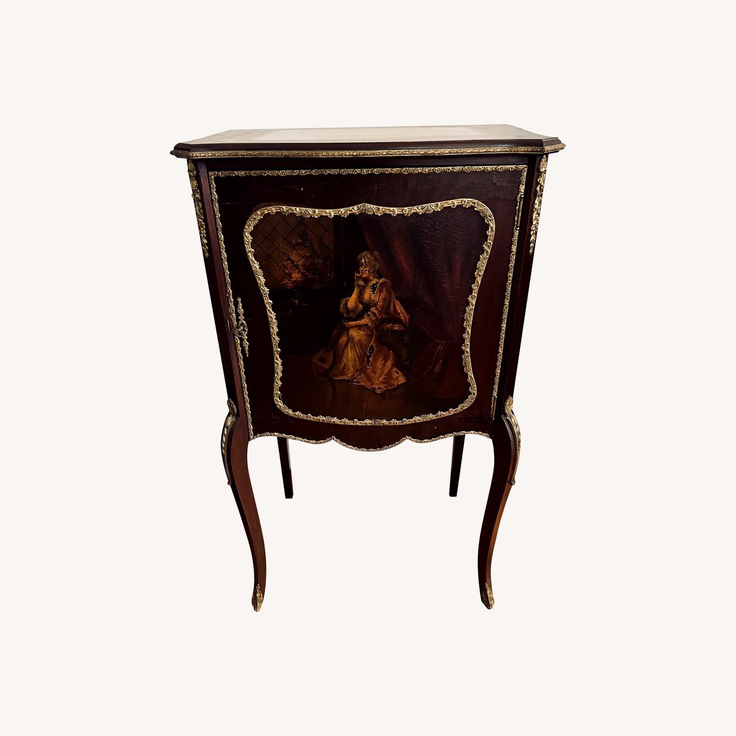Vintage/Antique Dark Brown Wood Side Table - image-0