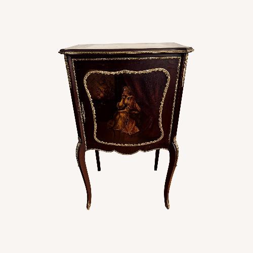 Used Vintage/Antique Dark Brown Wood Side Table for sale on AptDeco