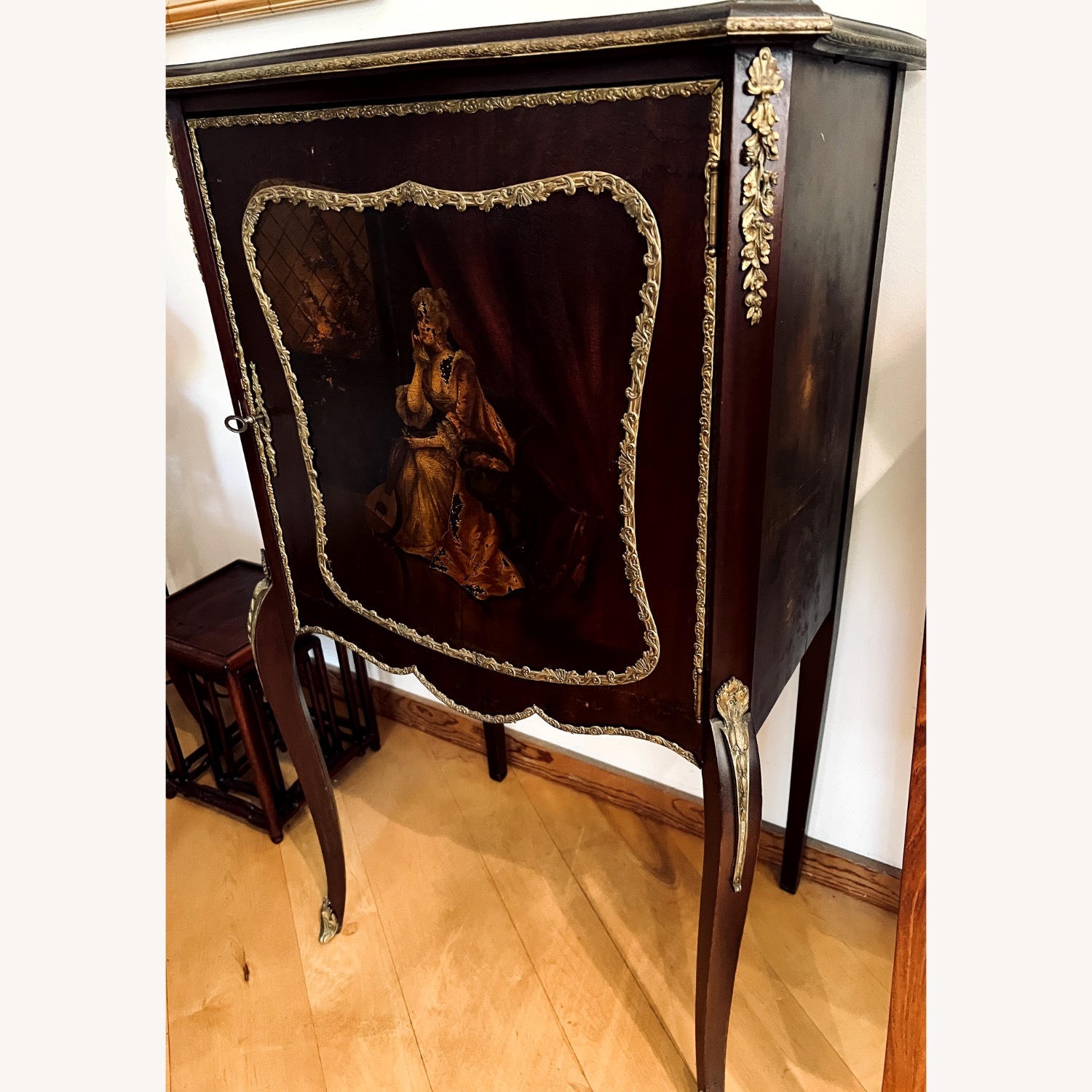 Vintage/Antique Dark Brown Wood Side Table - image-2