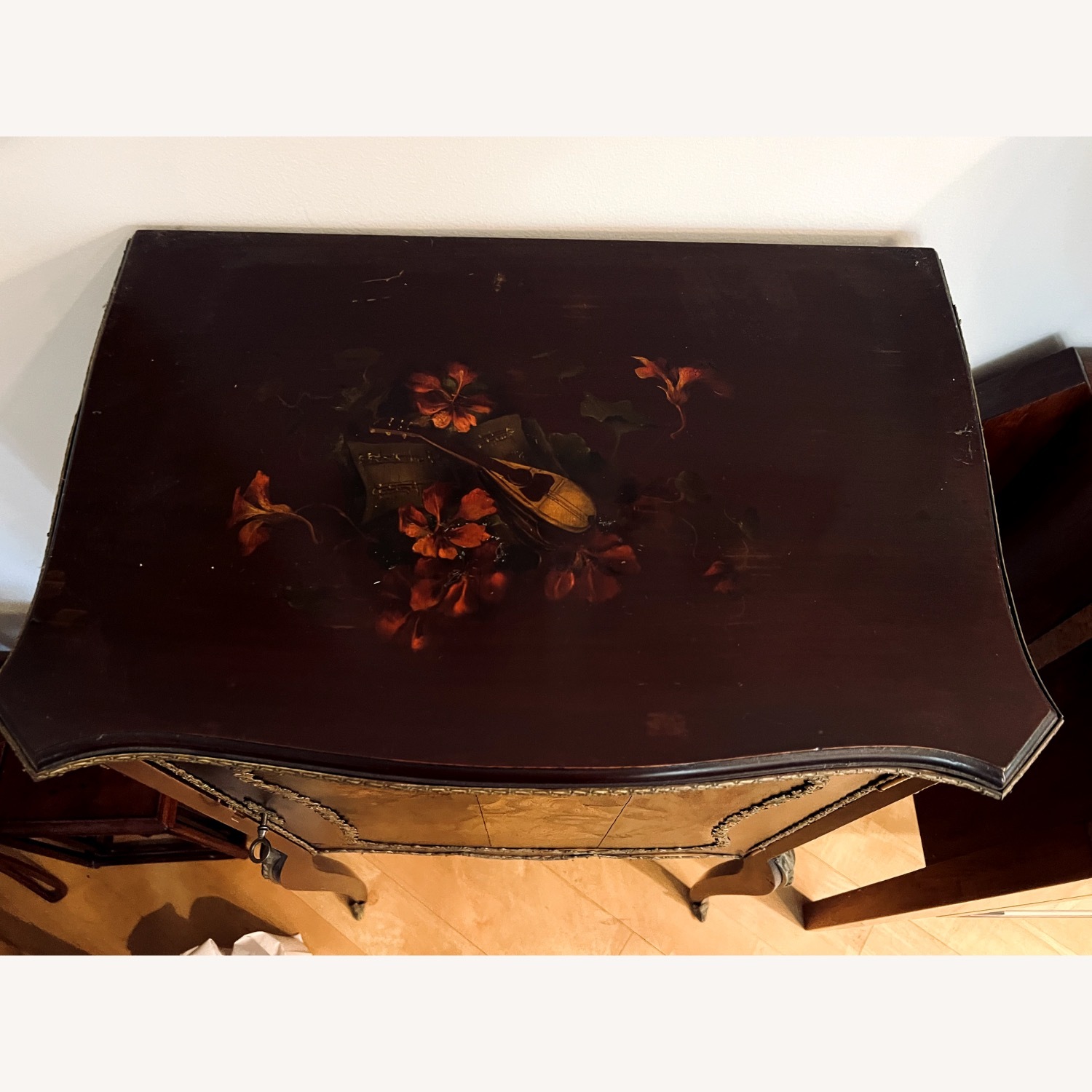 Vintage/Antique Dark Brown Wood Side Table - image-3