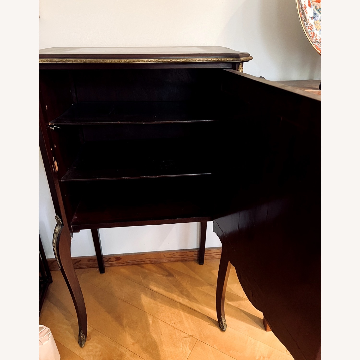 Vintage/Antique Dark Brown Wood Side Table - image-4