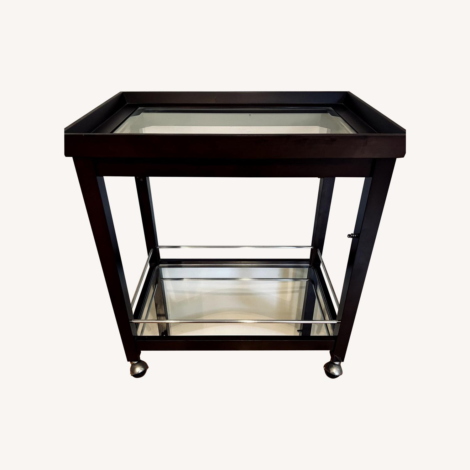 Vintage/Antique Finds Art Deco Wood Bar Cart - image-0