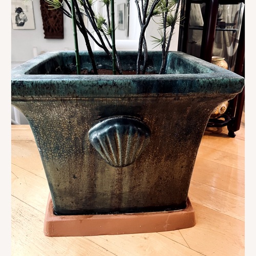 Used Green Glaze Planter for sale on AptDeco