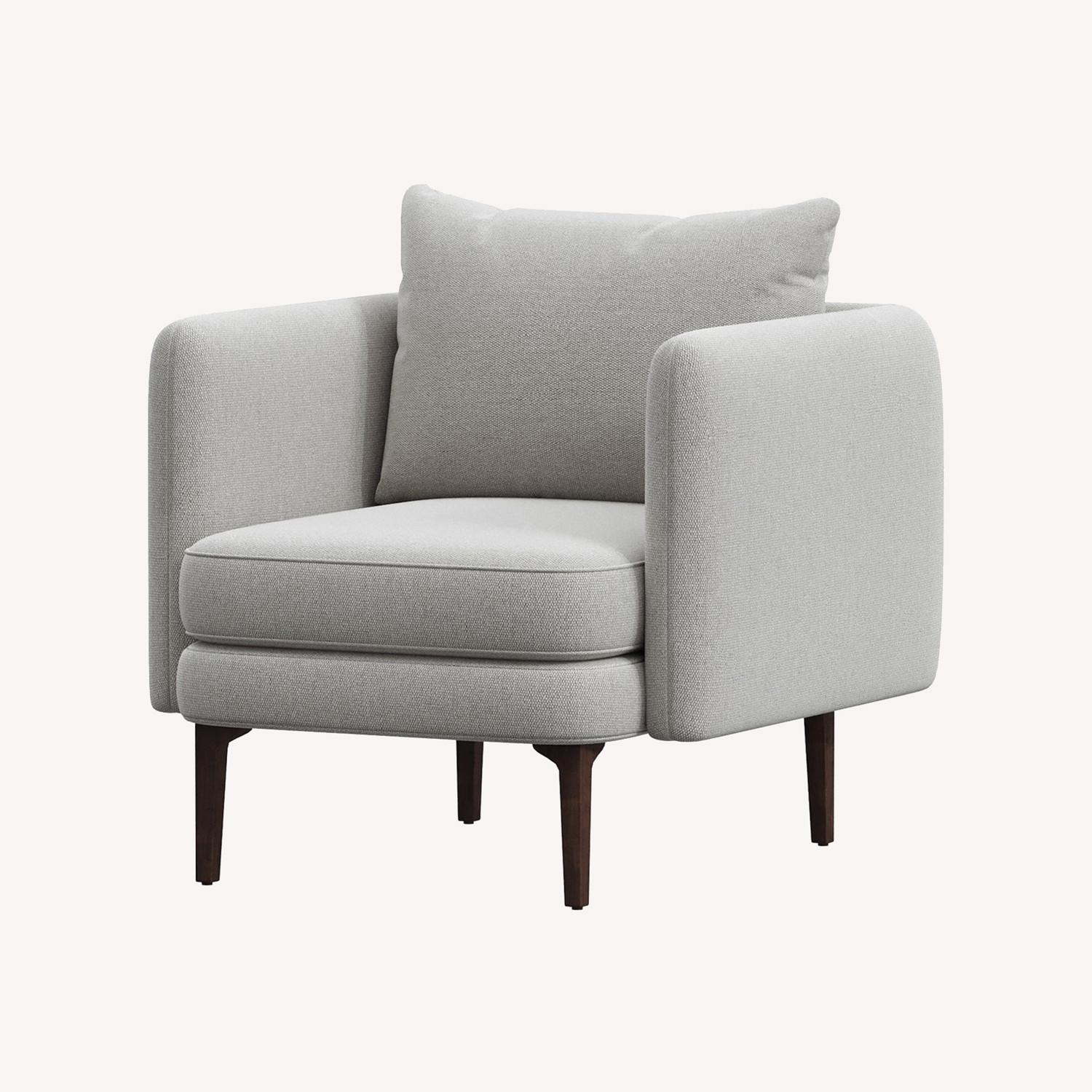 West Elm Auburn Chair Light Gray Fabric Accent Chairs - image-0