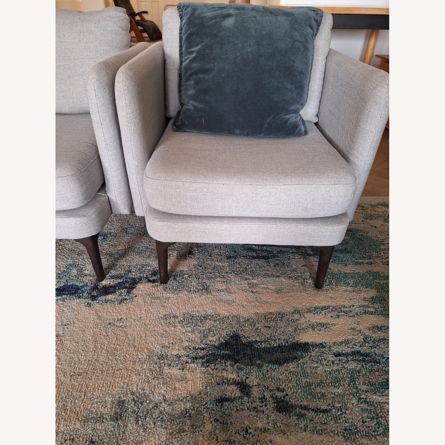 West Elm Auburn Chair Light Gray Fabric Accent Chairs - image-2