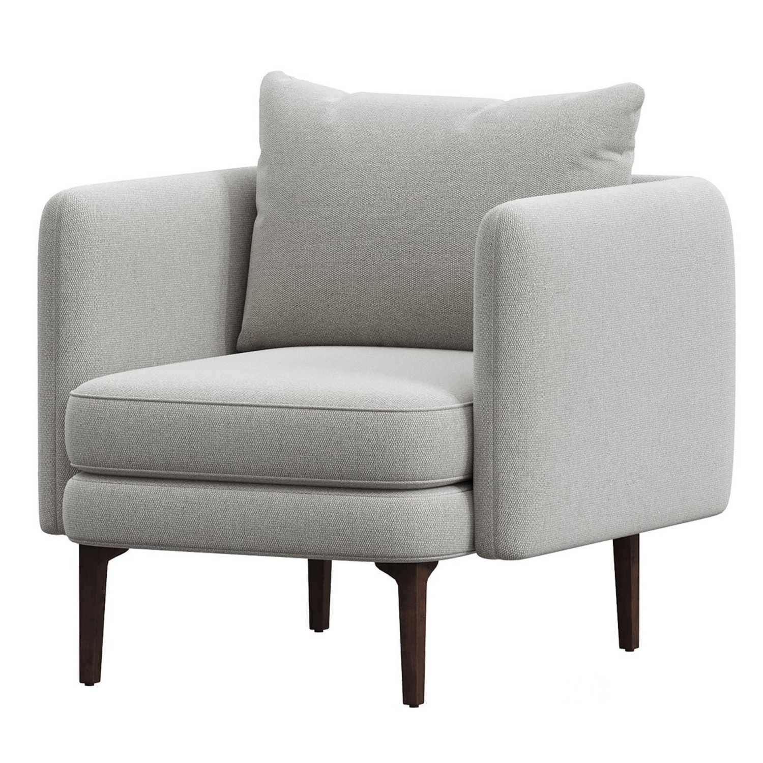 West Elm Auburn Chair Light Gray Fabric Accent Chairs - image-4
