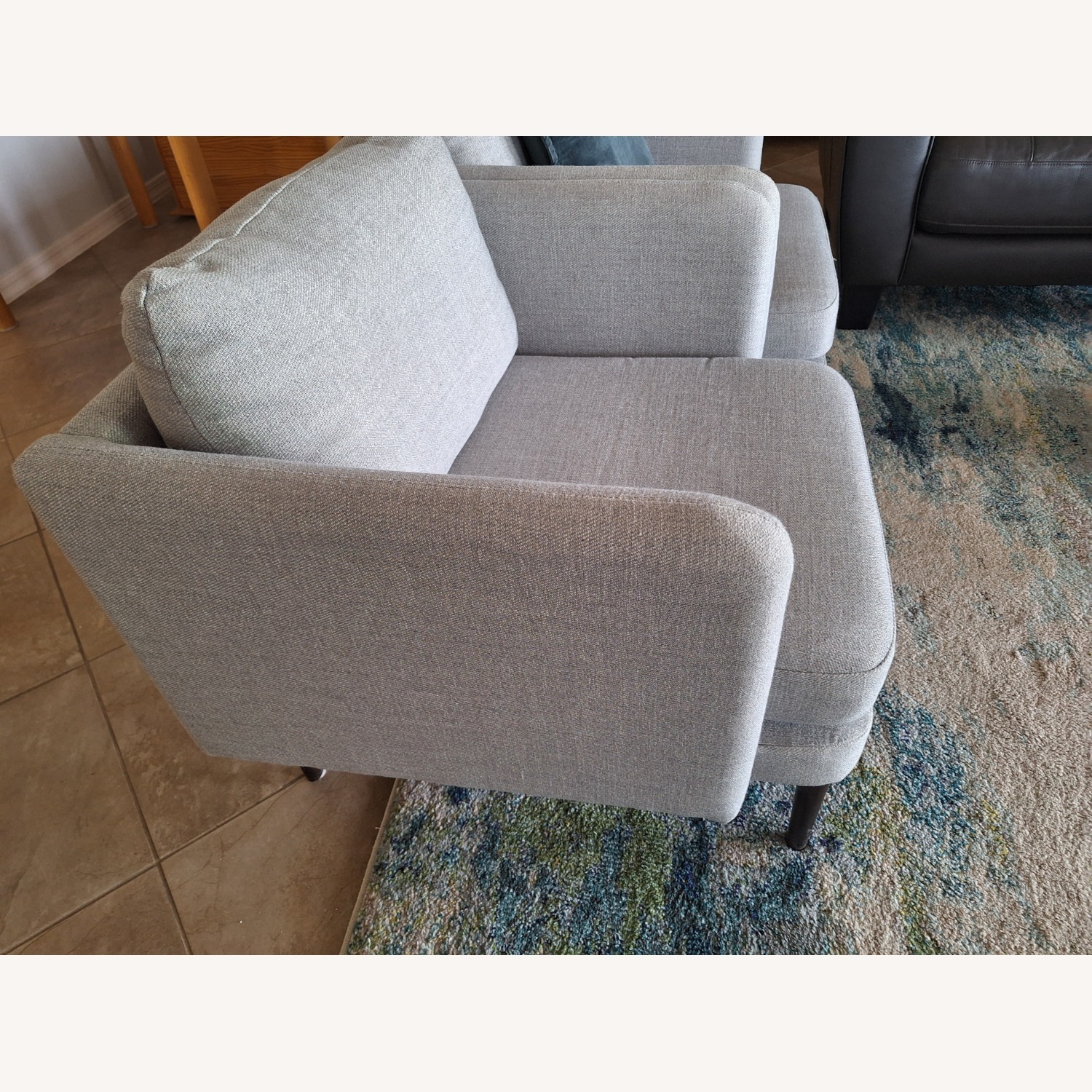 West Elm Auburn Chair Light Gray Fabric Accent Chairs - image-3