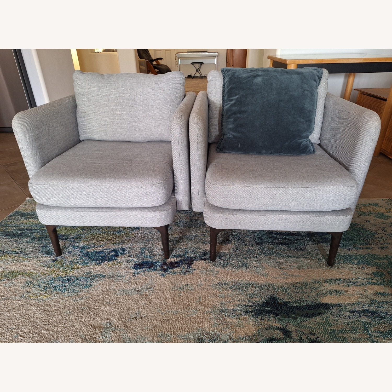 West Elm Auburn Chair Light Gray Fabric Accent Chairs - image-1
