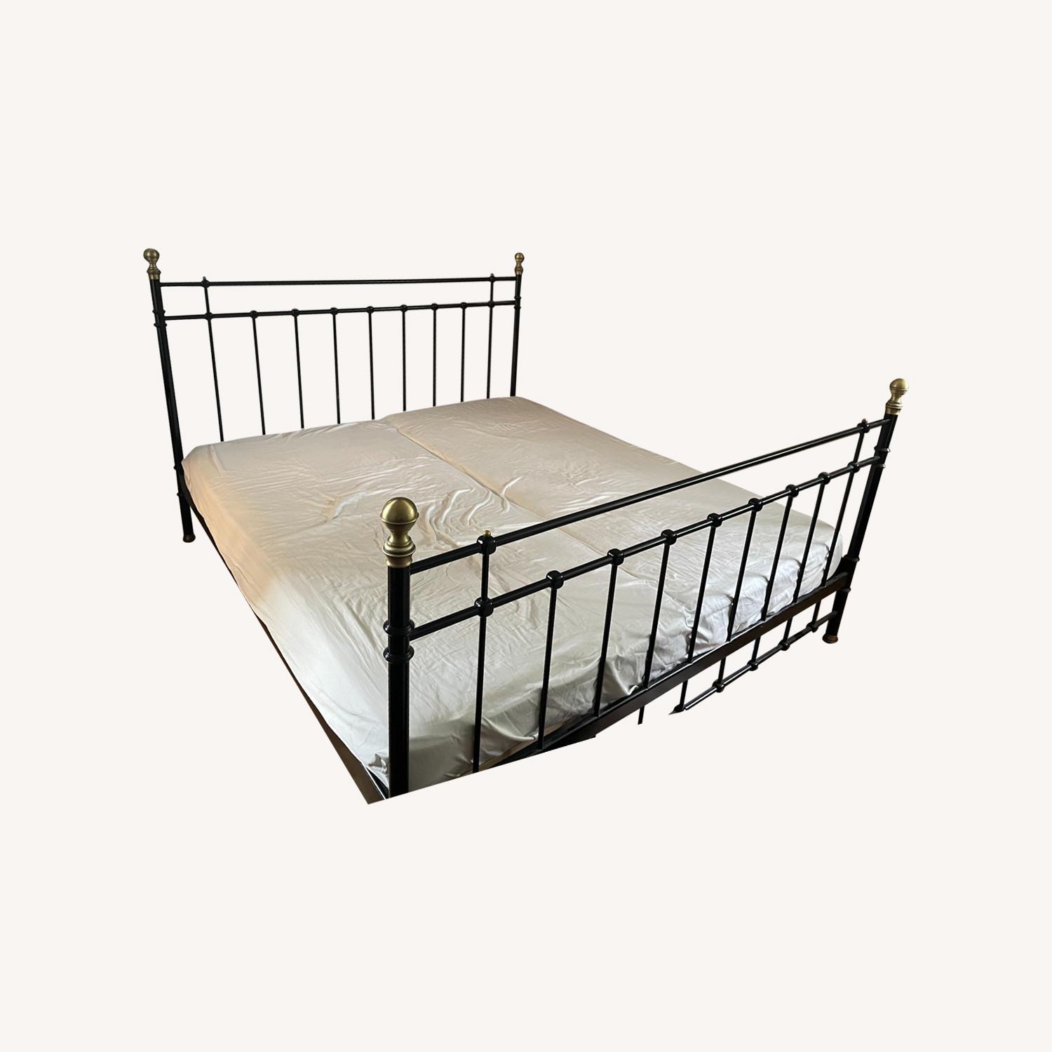 IKEA Vintage Black Metal King Bed - image-0