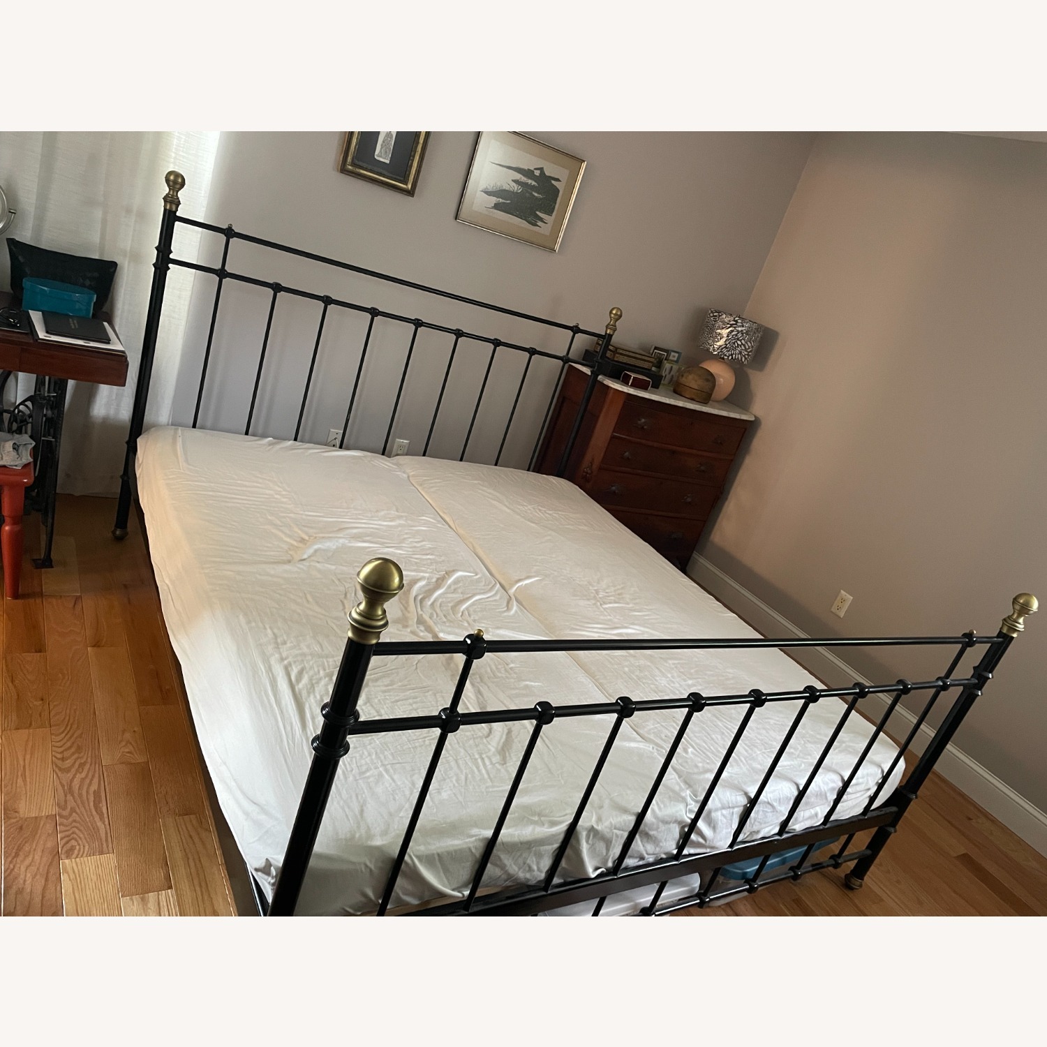 IKEA Vintage Black Metal King Bed - image-1