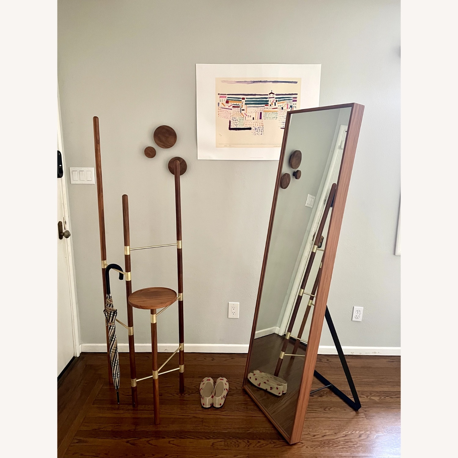 Ligne Roset Walnut Framed Floor Mirror - image-2