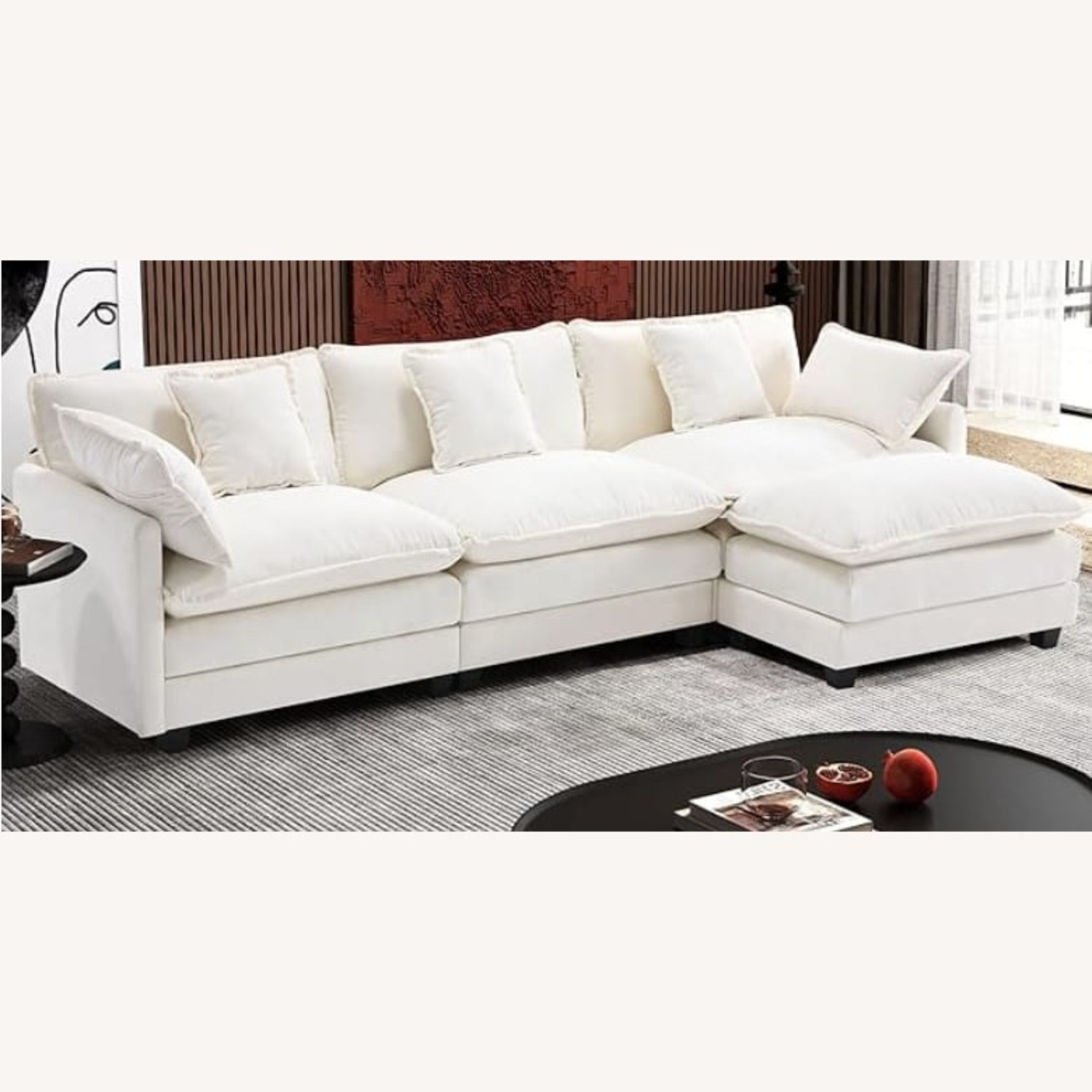 Ihanherry 111.4" L Shaped Modern Sofa Modular Sectional - image-1