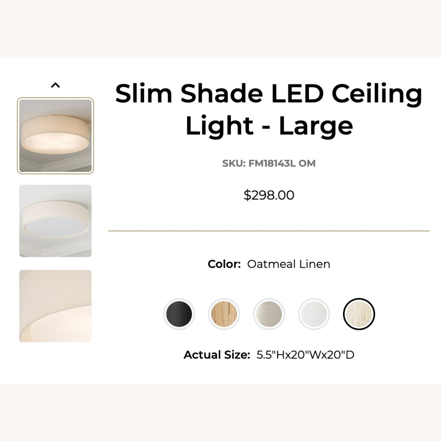 Shades of Light Natural Fabric Ceiling Lamp - image-1