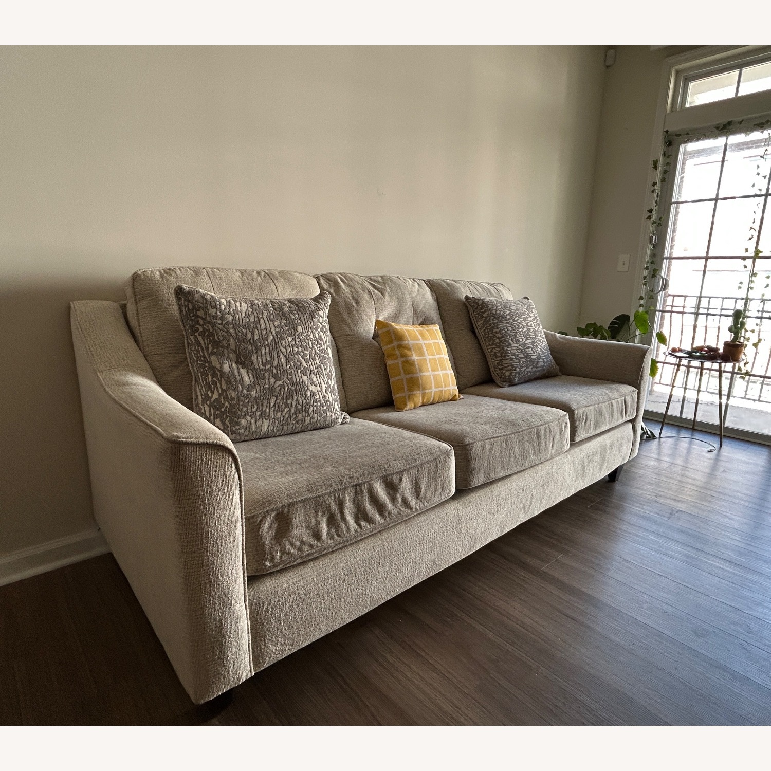 Raymour & Flanigan Sorillo White Fabric 3+ Seater Sofa - image-2