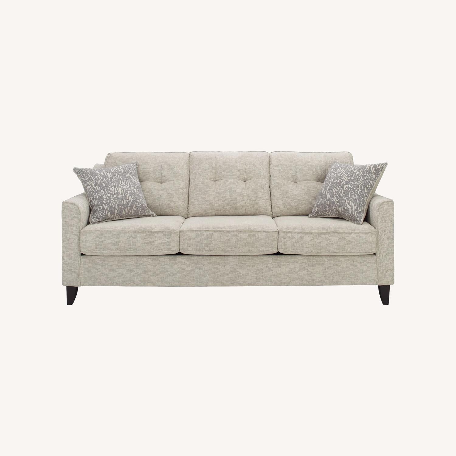 Raymour & Flanigan Sorillo White Fabric 3+ Seater Sofa - image-0