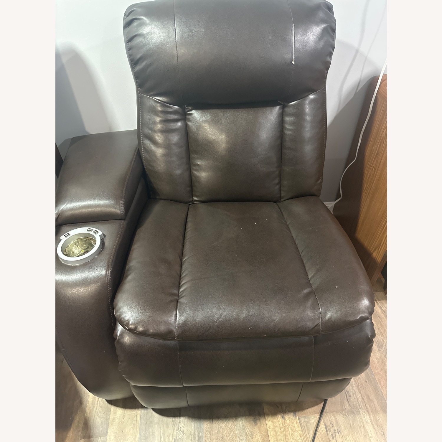 Dark Brown Leather Armchair - image-1