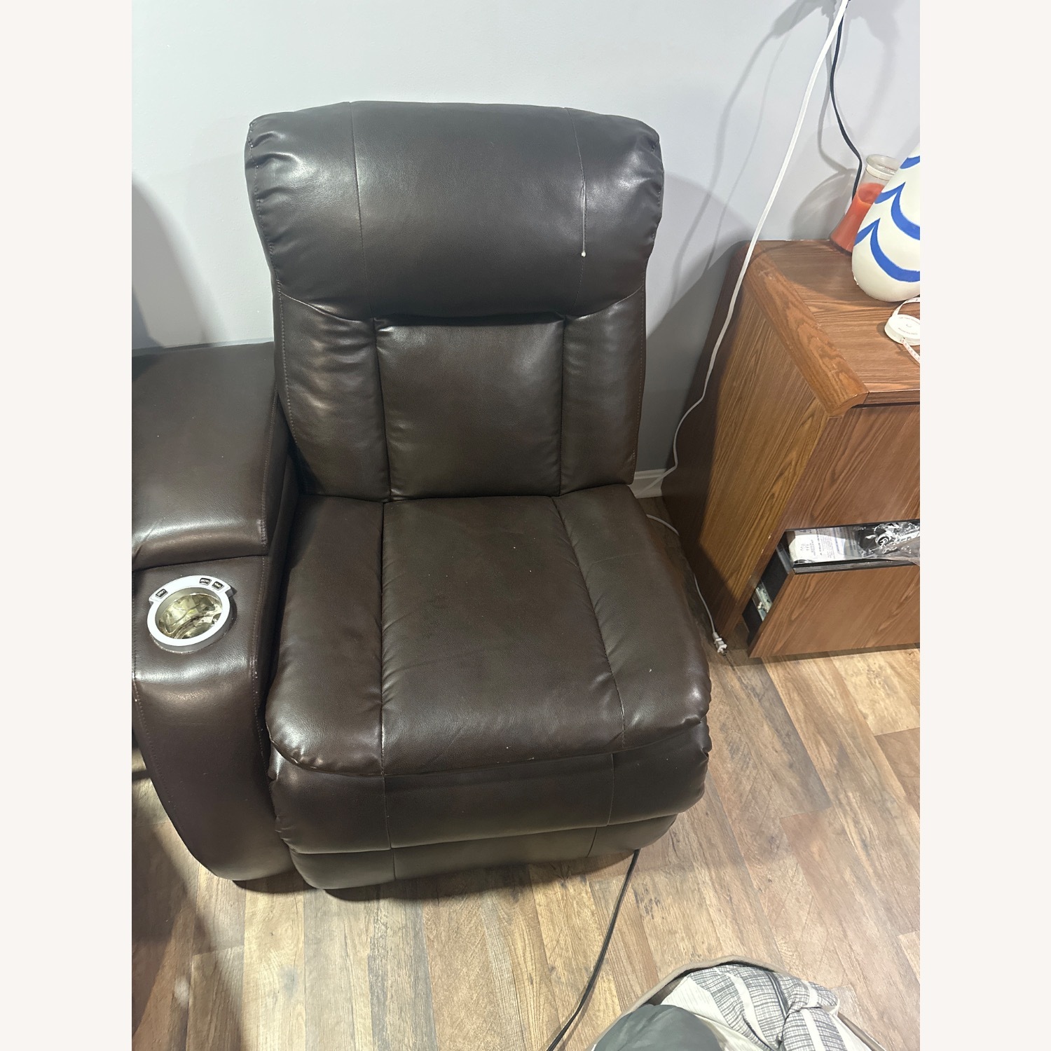 Dark Brown Leather Armchair - image-2
