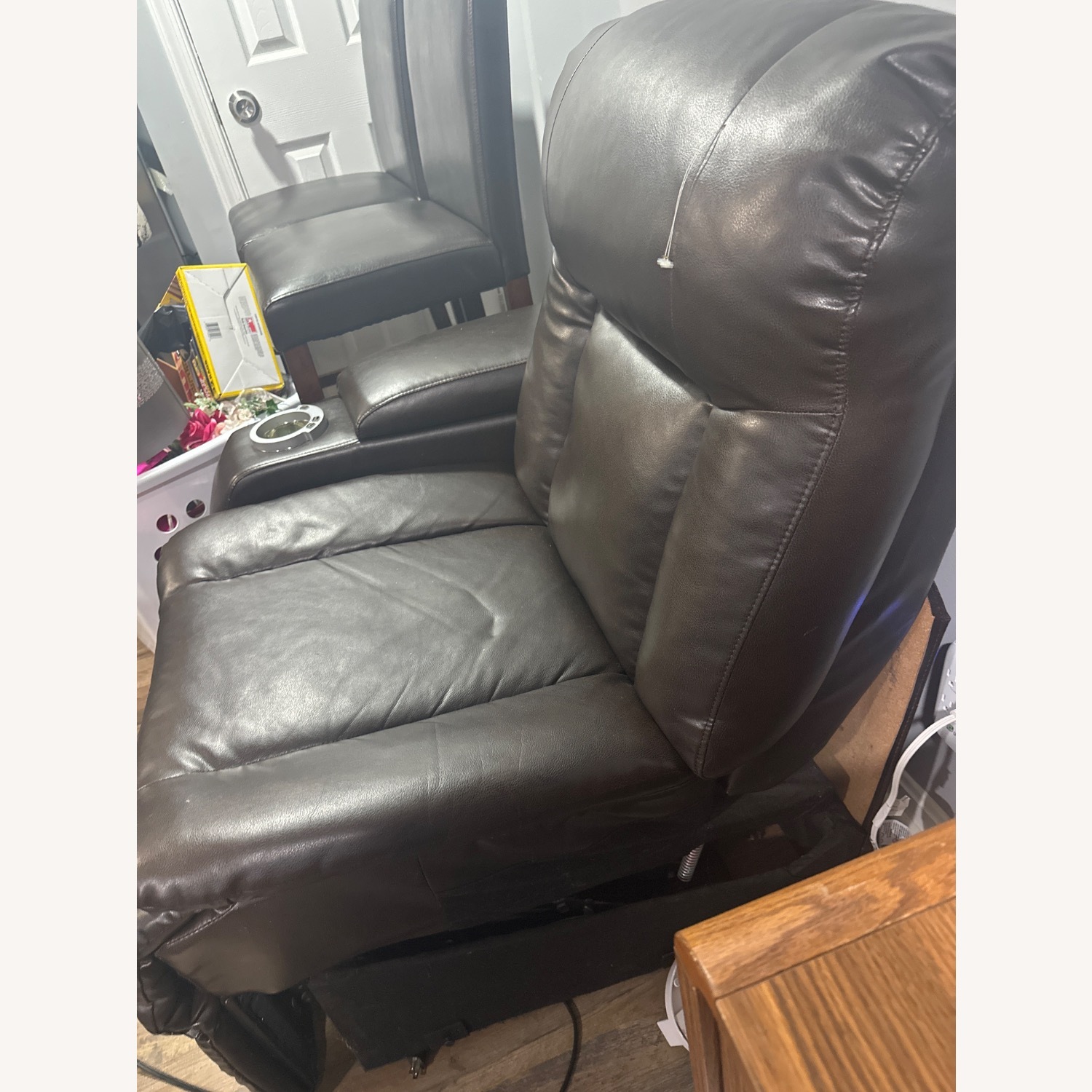 Dark Brown Leather Armchair - image-3