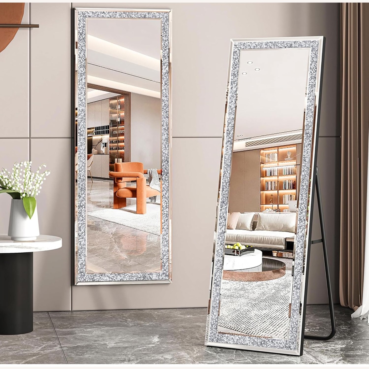 Silver Glass Side Tables - image-2