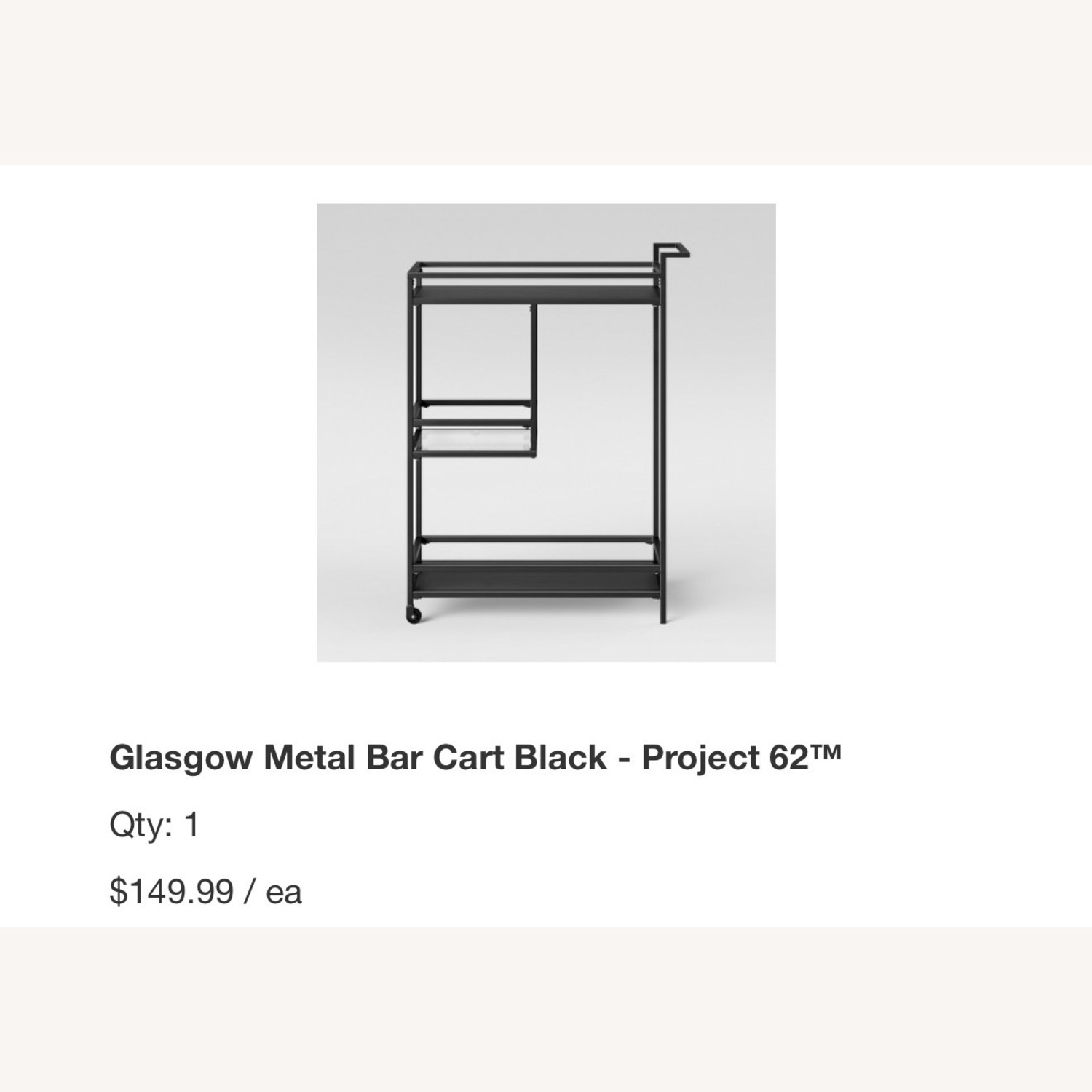 Glasgow Metal Bar Cart Black - image-4