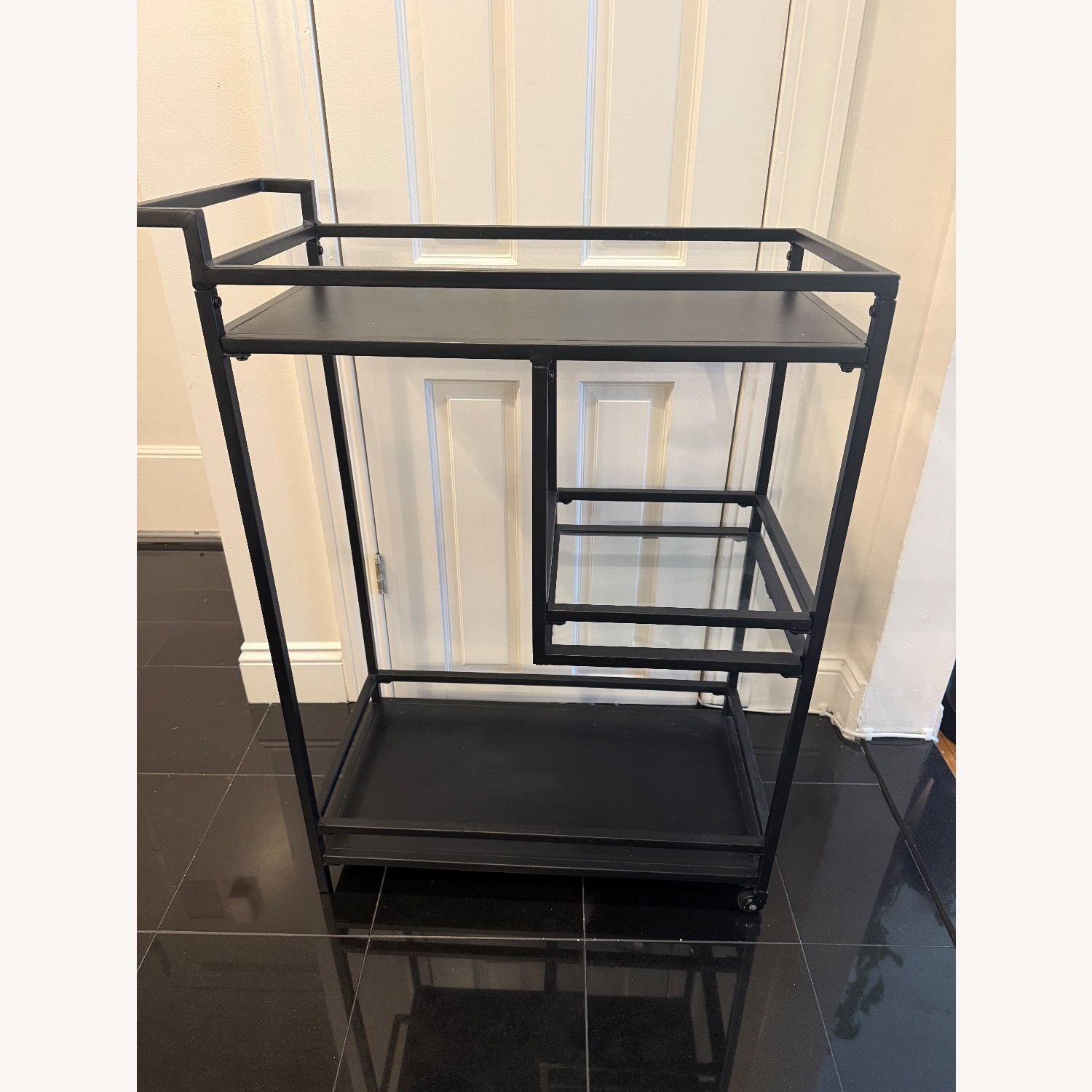 Glasgow Metal Bar Cart Black - image-1
