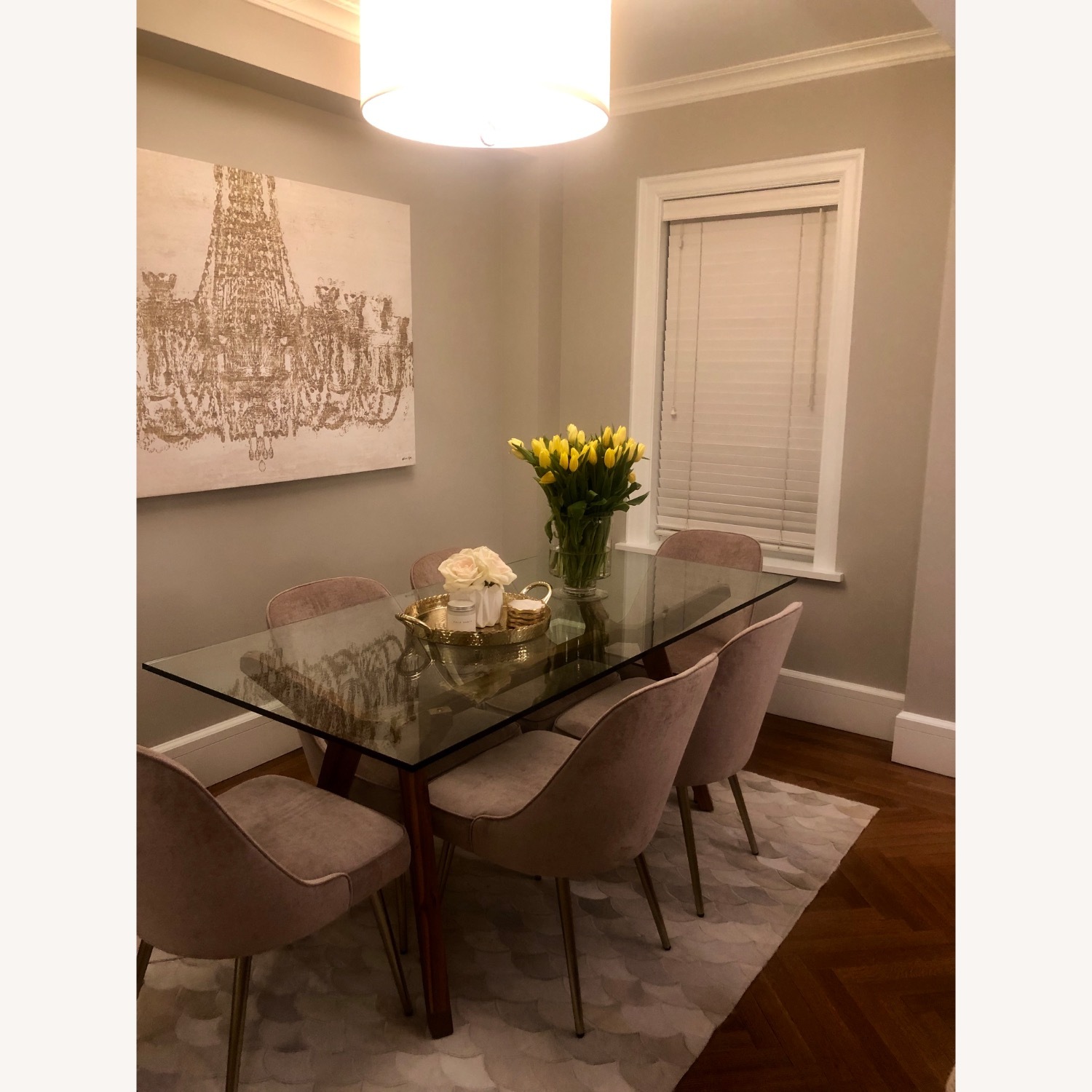 West Elm Pink Mid-Century Upholstered Dining Chairs - image-2