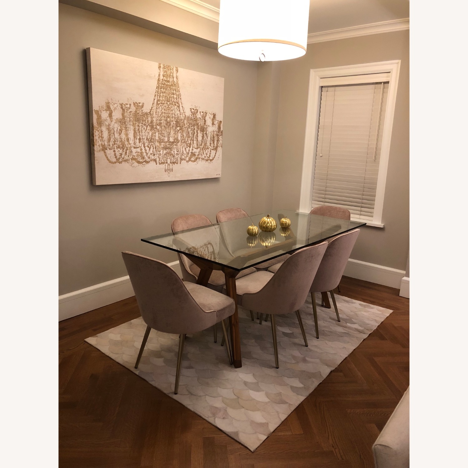 West Elm Pink Mid-Century Upholstered Dining Chairs - image-1