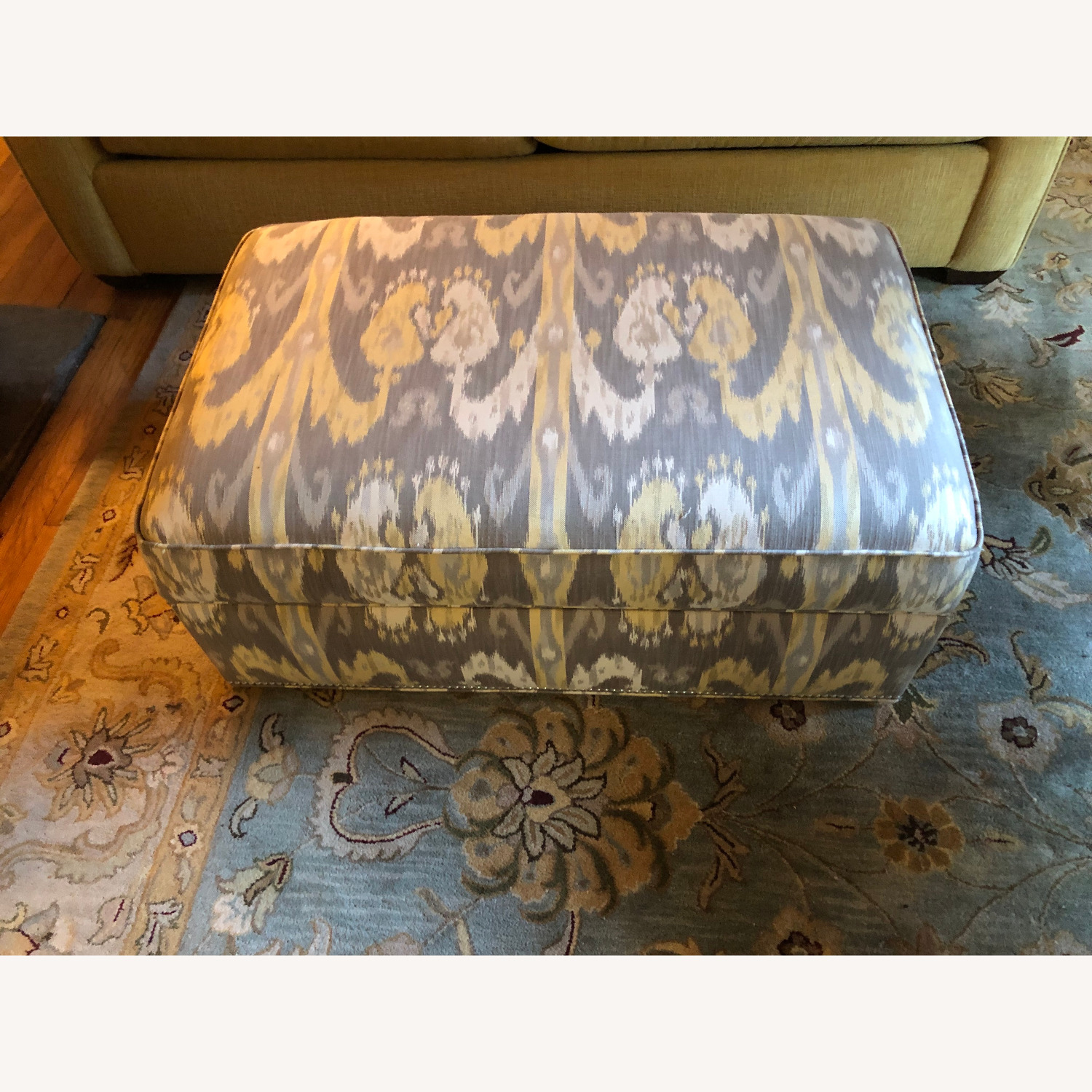 Ethan Allen Custom-Upholstered Storage Ottoman - image-1
