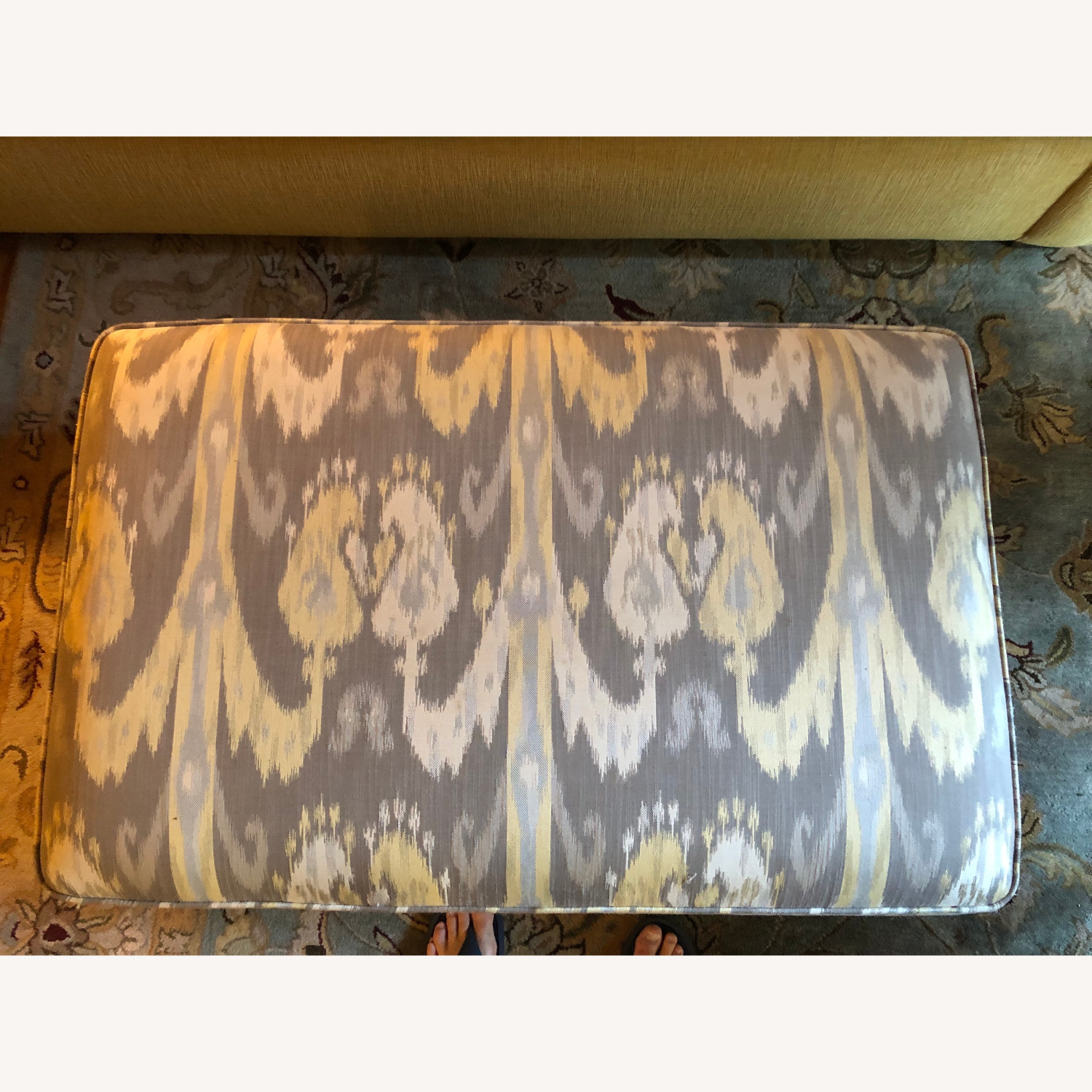 Ethan Allen Custom-Upholstered Storage Ottoman - image-5