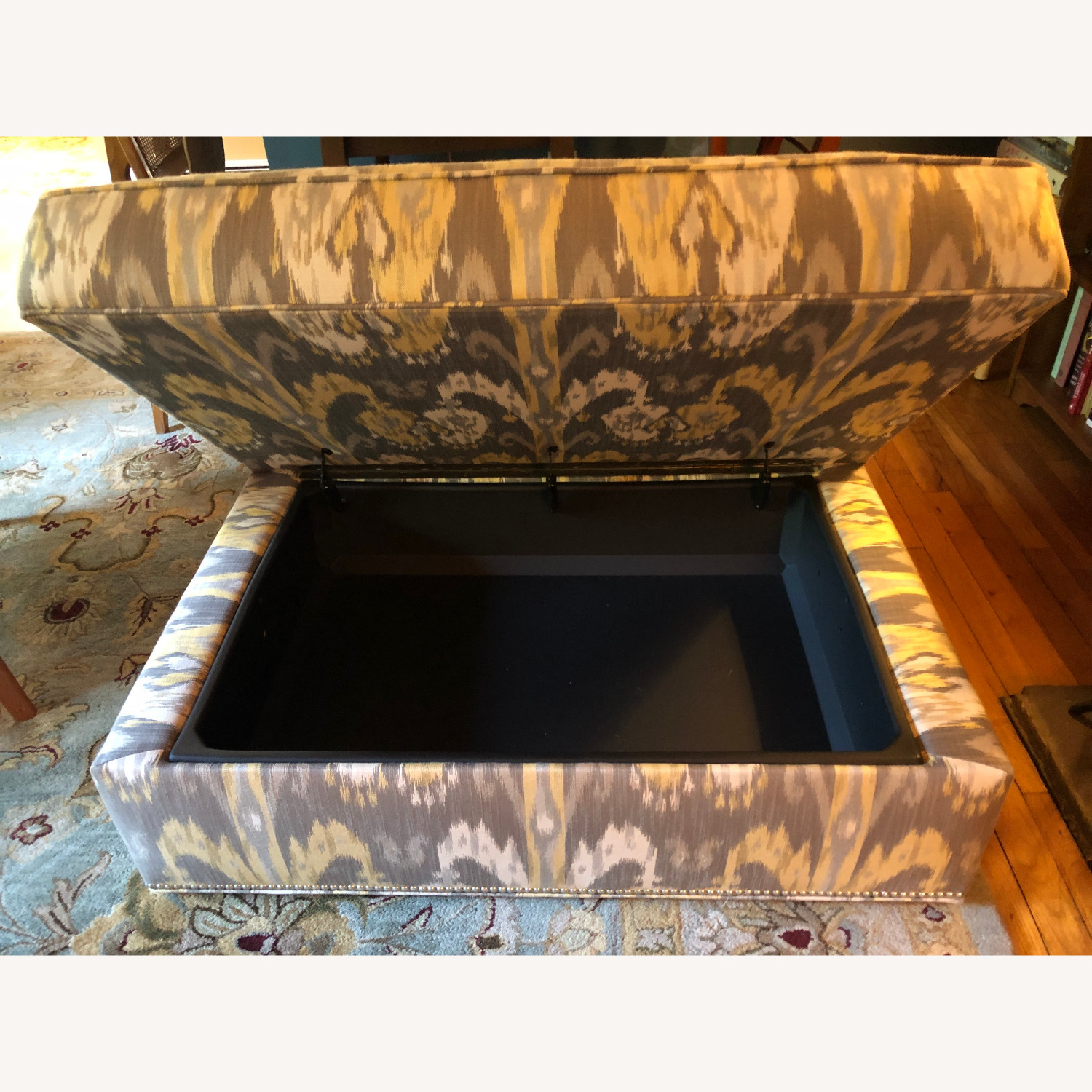 Ethan Allen Custom-Upholstered Storage Ottoman - image-4