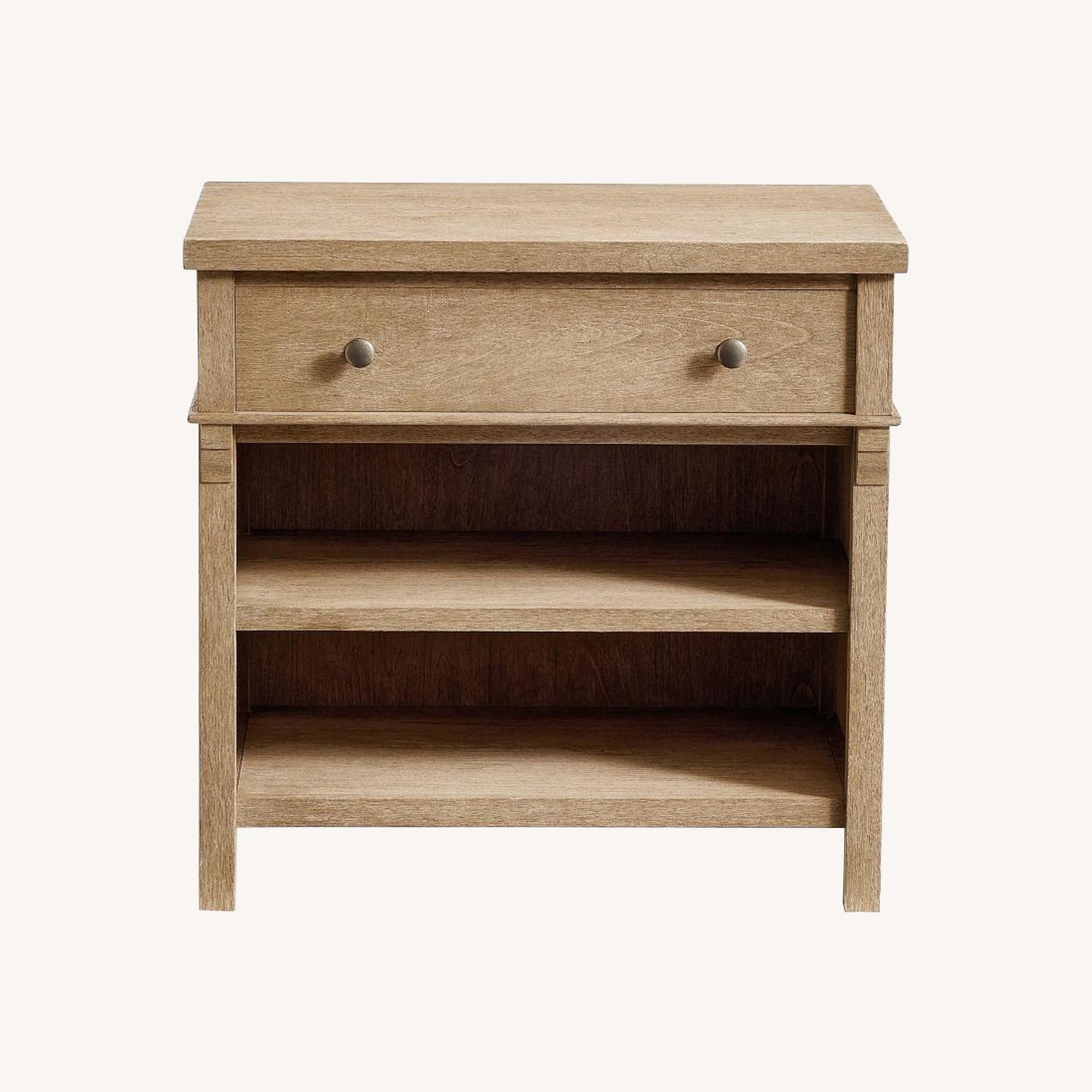 Pottery Barn Toulouse Light Gray Wood Nightstand - image-0