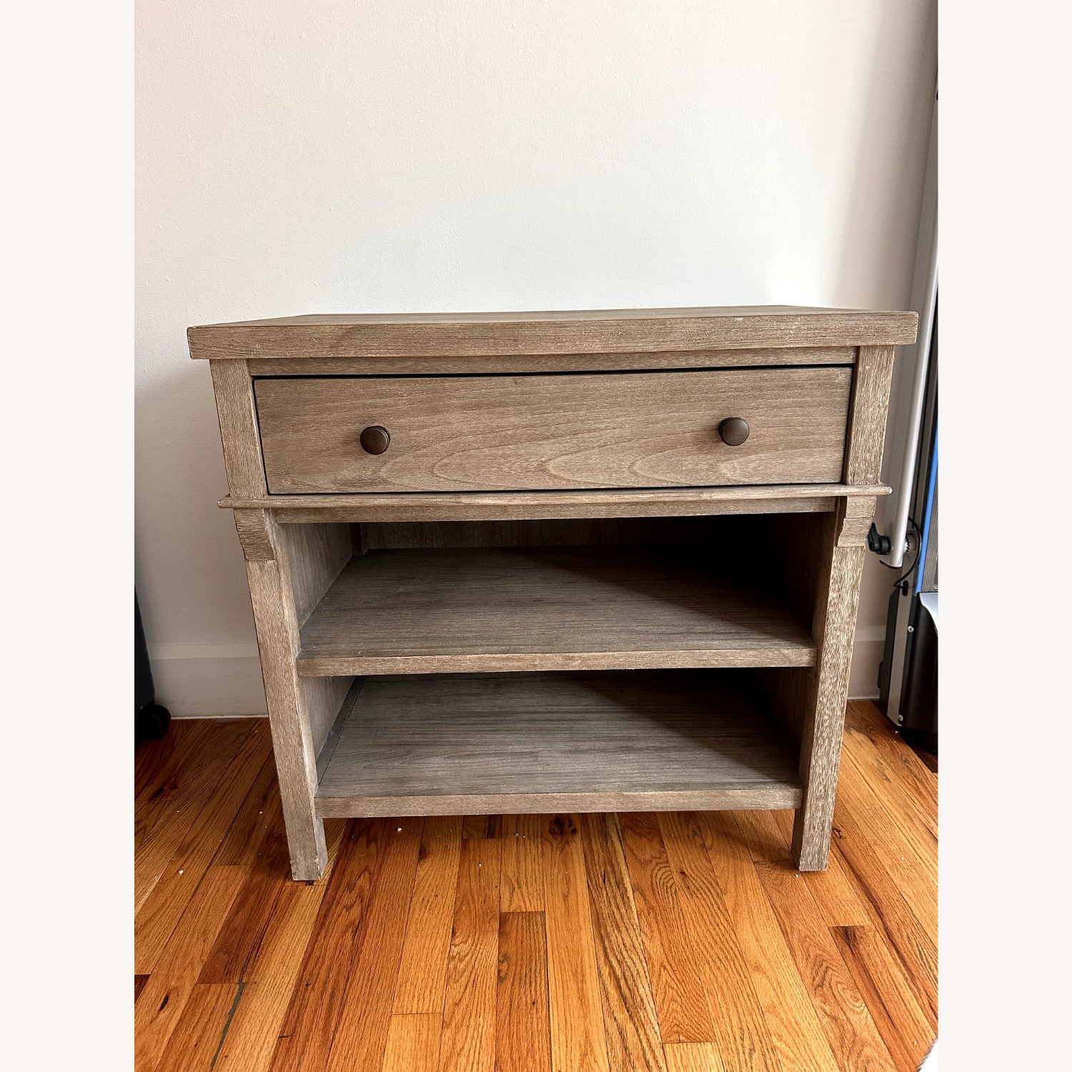 Pottery Barn Toulouse Light Gray Wood Nightstand - image-1