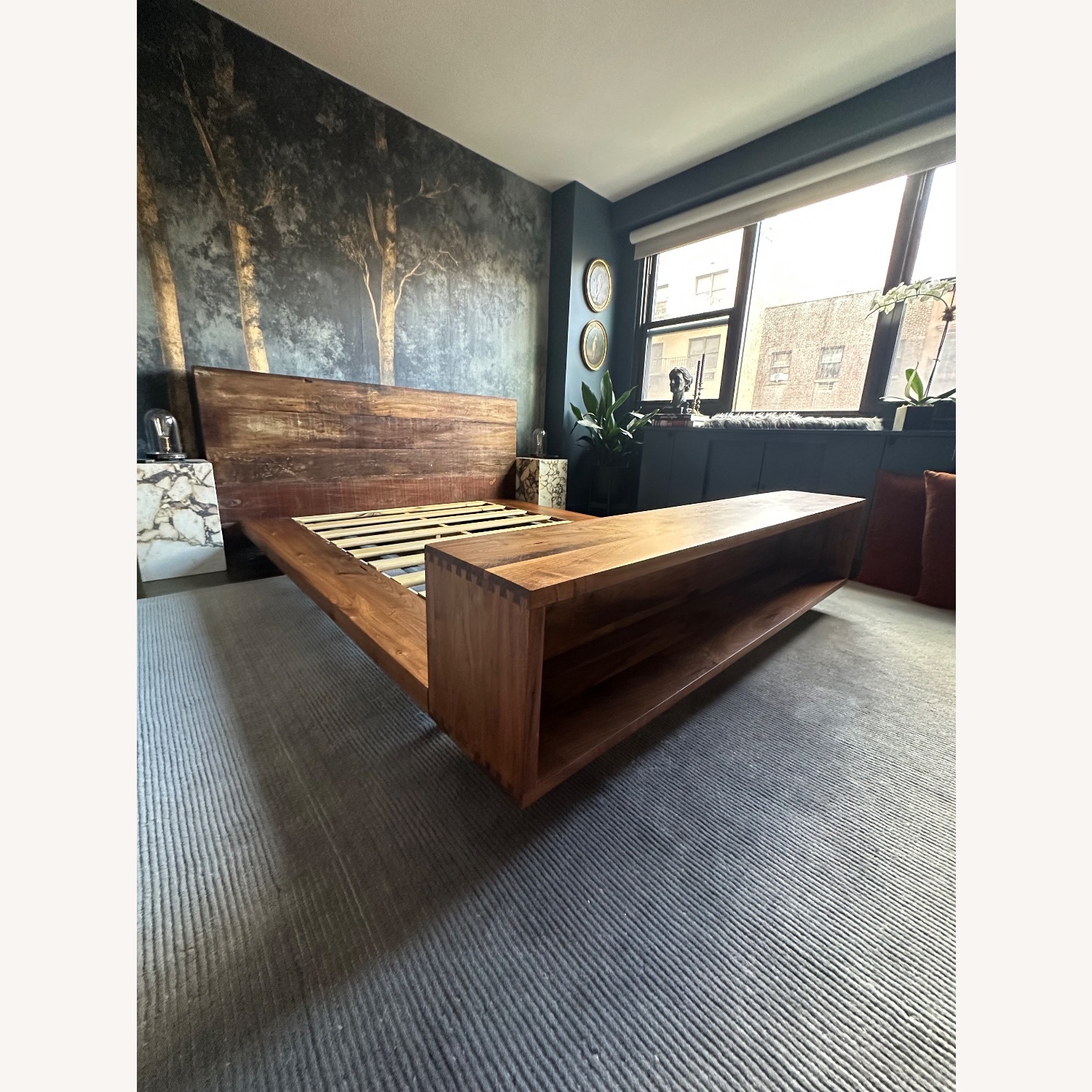 Crate & Barrel Atwood Natural Wood Queen Bed - image-1