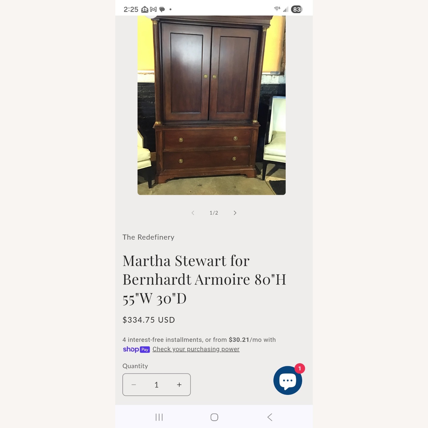 Henredon Martha Stewart East Hampton Armoire - image-1