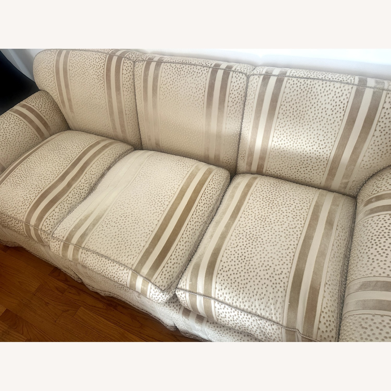 Vintage Cream Custom Upholstered 3-Seater Sofa - image-5