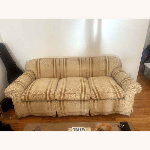Used Vintage Cream Custom Upholstered 3-Seater Sofa for sale on AptDeco