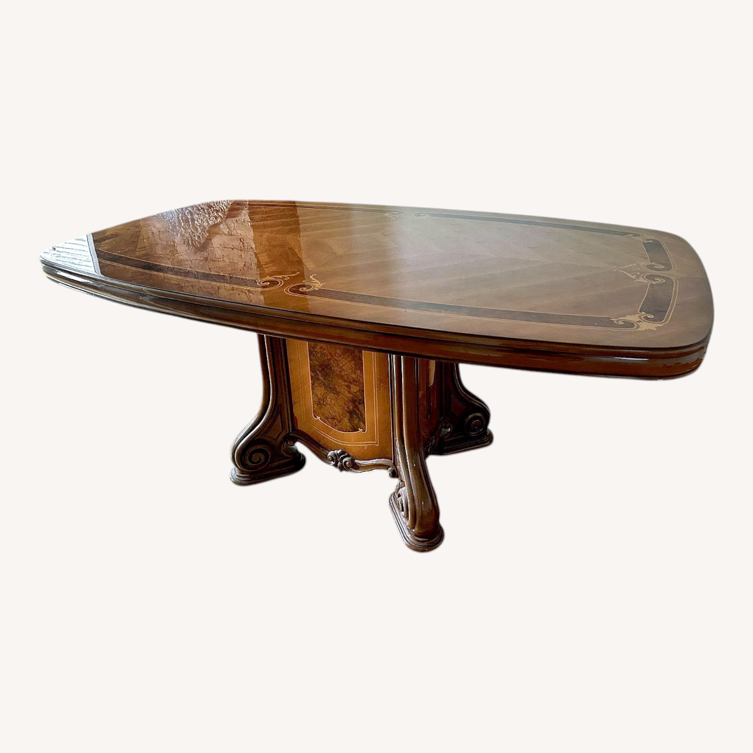 Roma Furniture Traditional Pedestal Dining Table - image-0