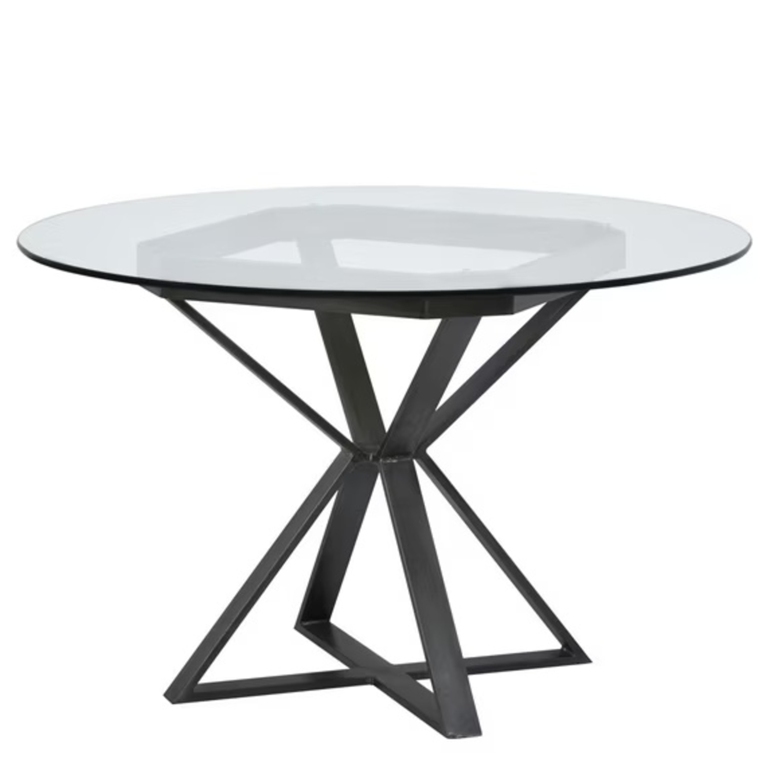 Crate & Barrel Black Metal Dining Table - image-0