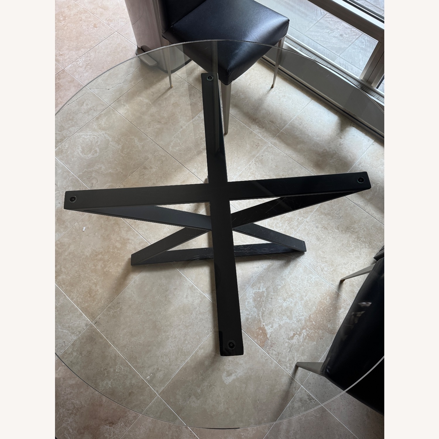 Crate & Barrel Black Metal Dining Table - image-3