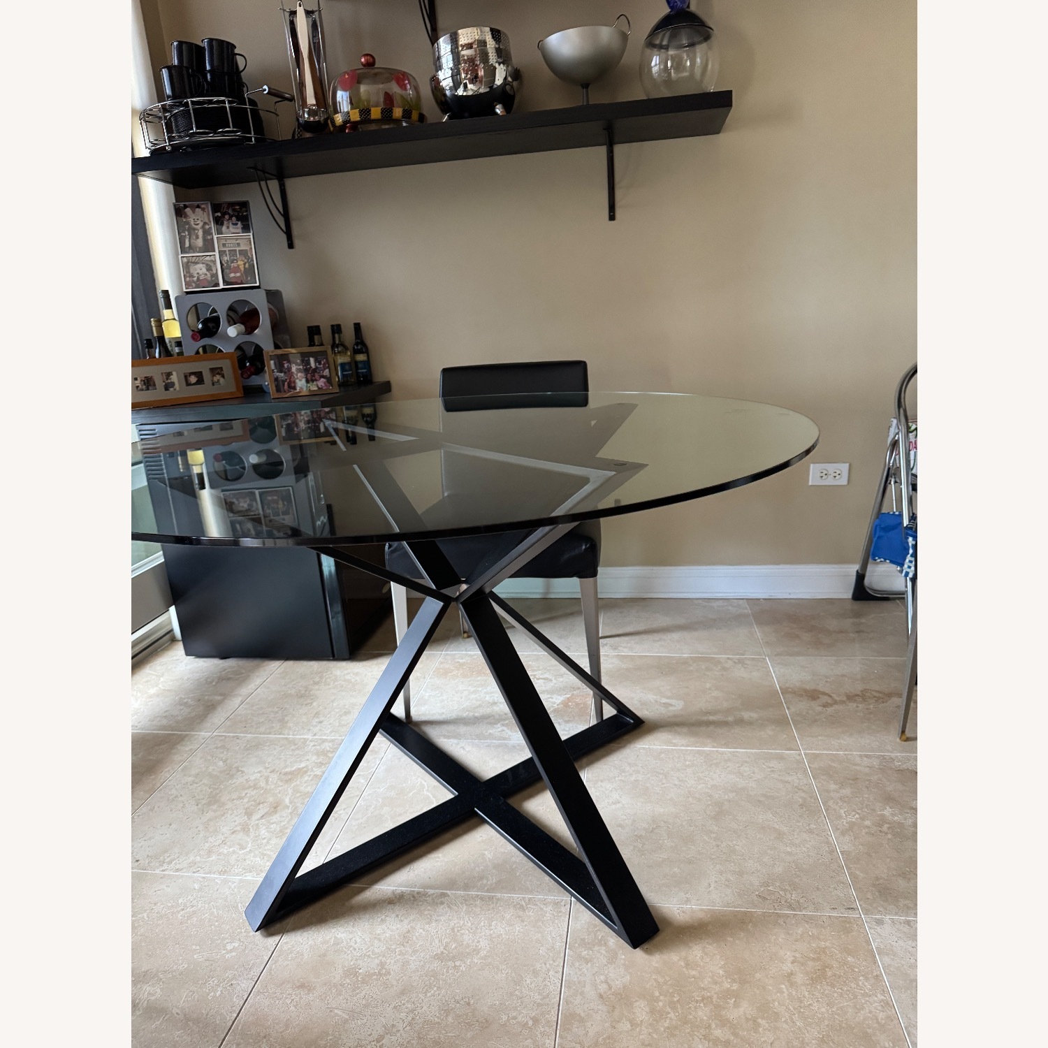 Crate & Barrel Black Metal Dining Table - image-4