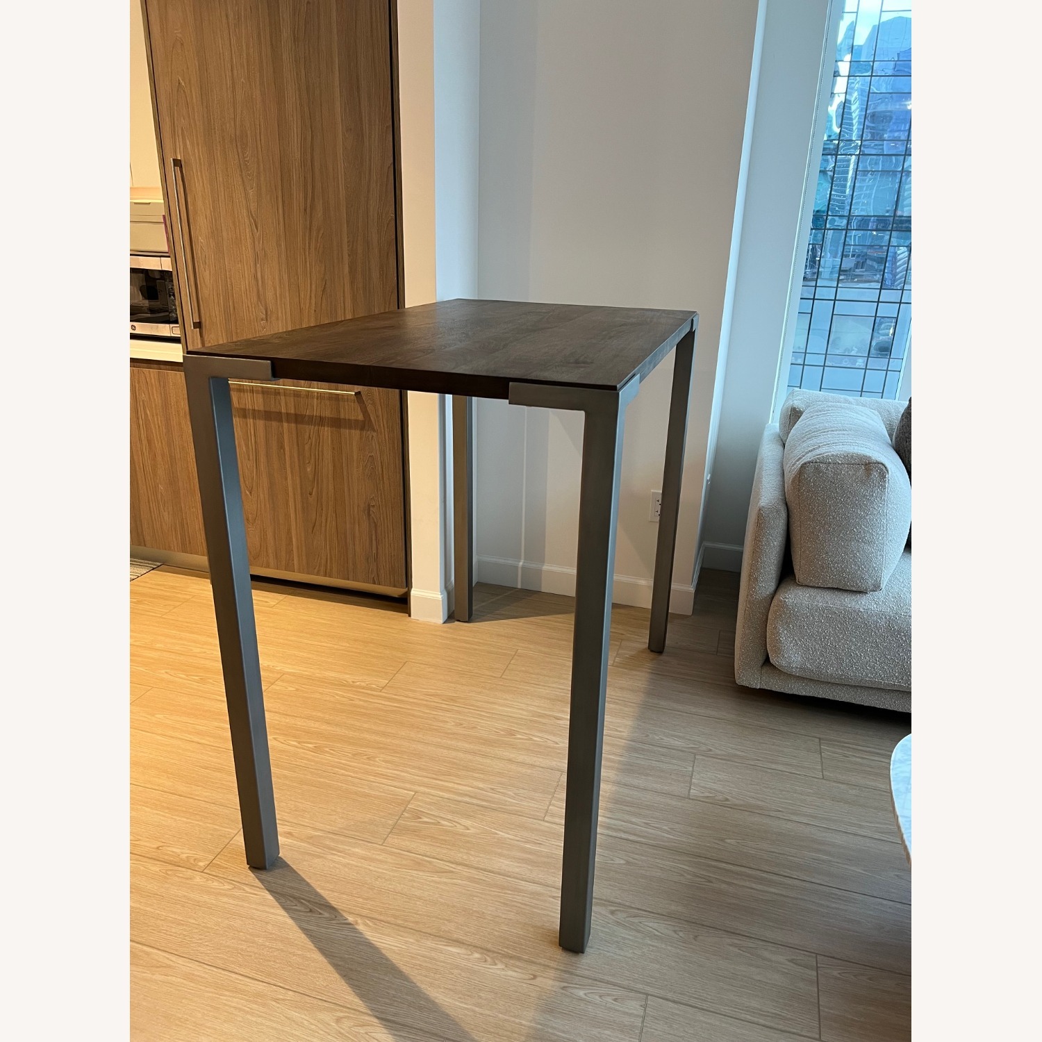 CB2 Stilt Dark Brown Wood Dining Table - image-4