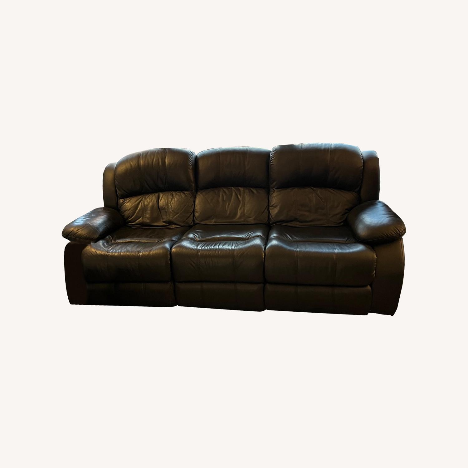 Black Faux Leather Recliner - image-0
