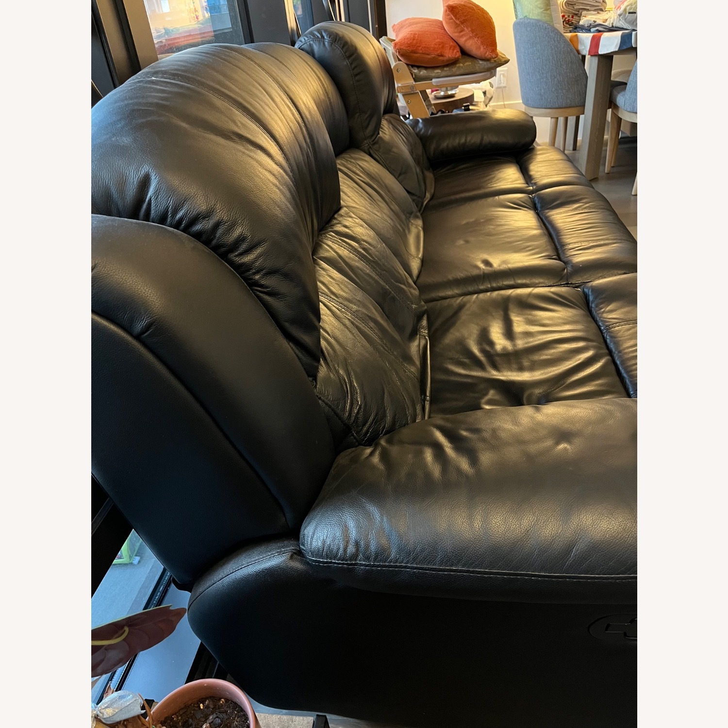 Black Faux Leather Recliner - image-2