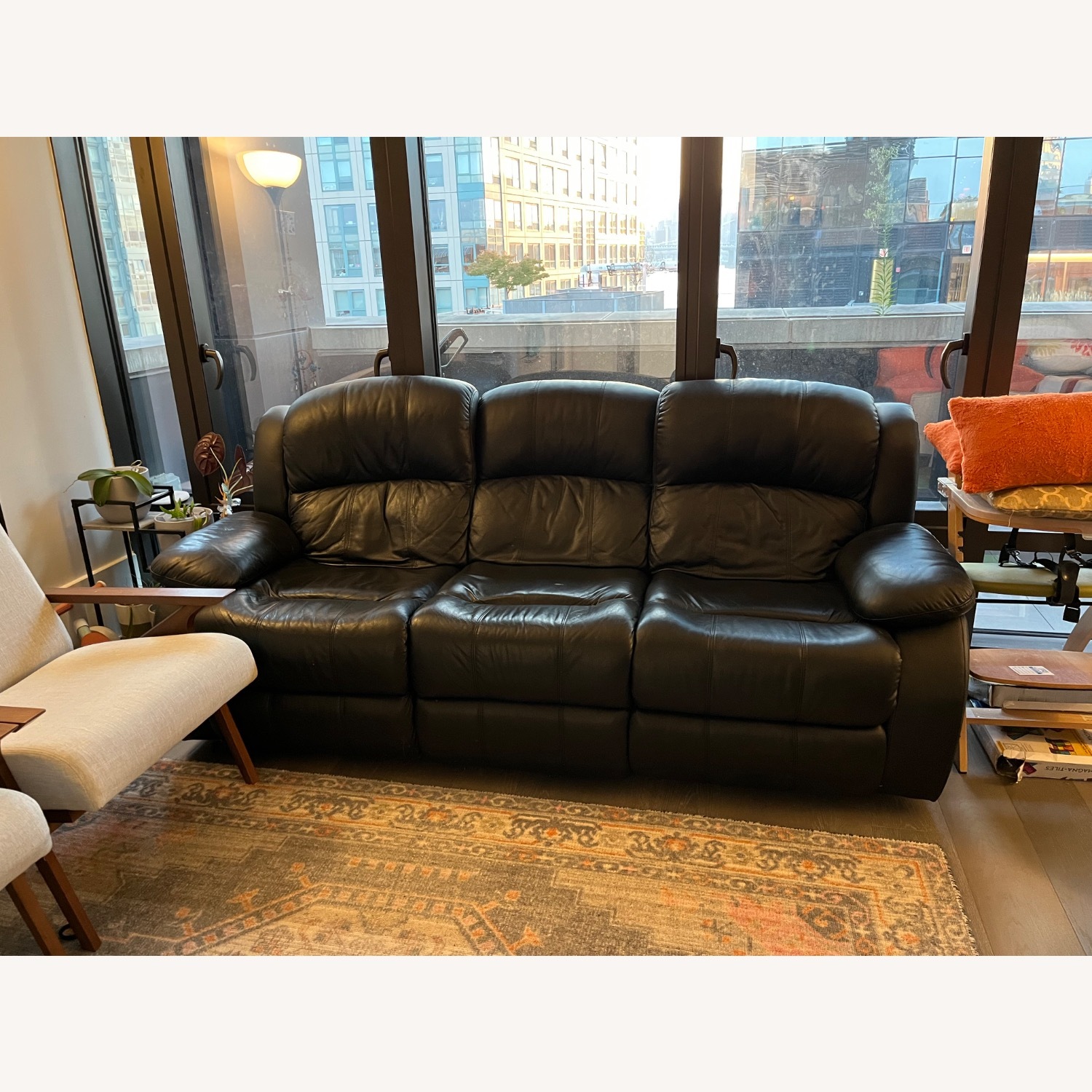 Black Faux Leather Recliner - image-3