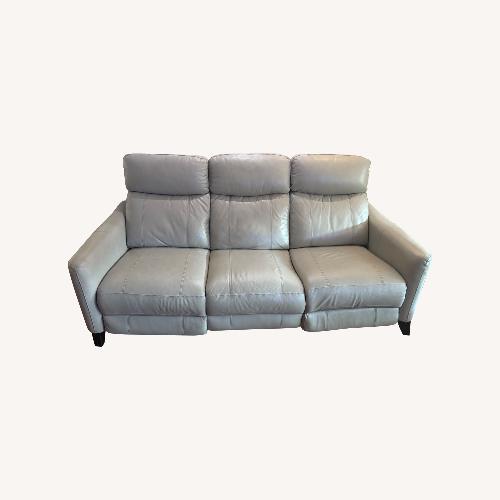 Used Gray Leather Mechanical Sofa for sale on AptDeco