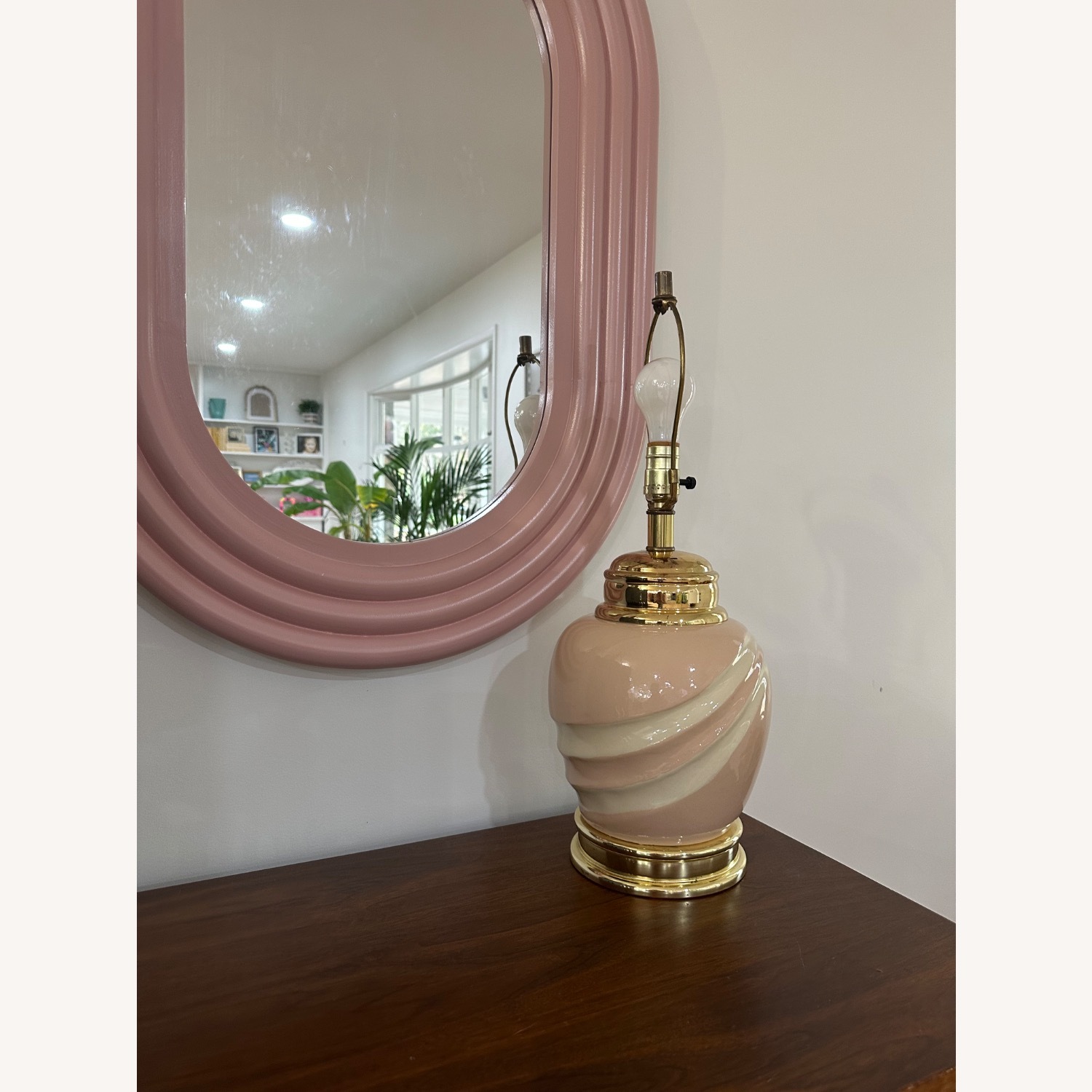 Vintage/Antique Finds Pink Glass Table Lamp - image-10