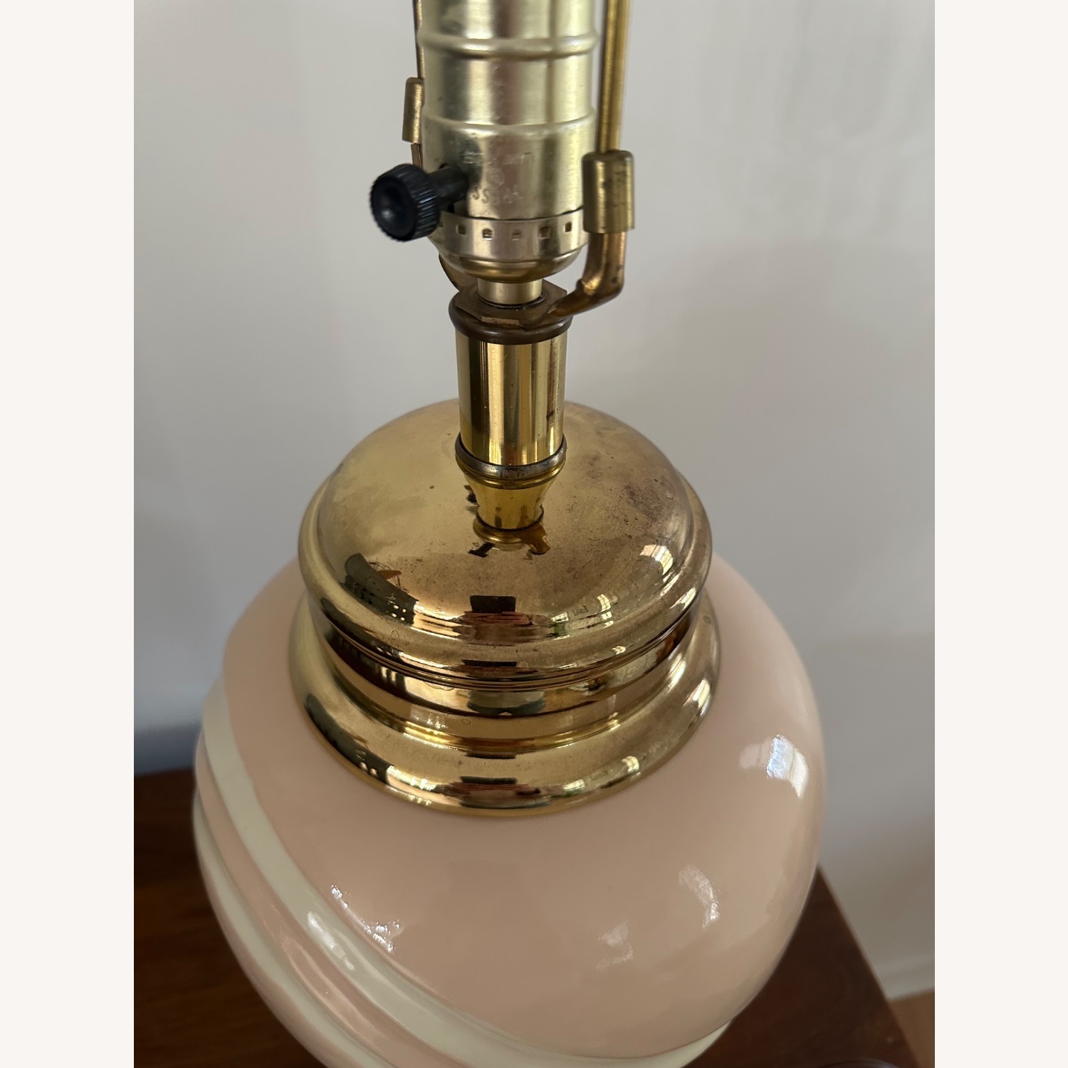 Vintage/Antique Finds Pink Glass Table Lamp - image-7