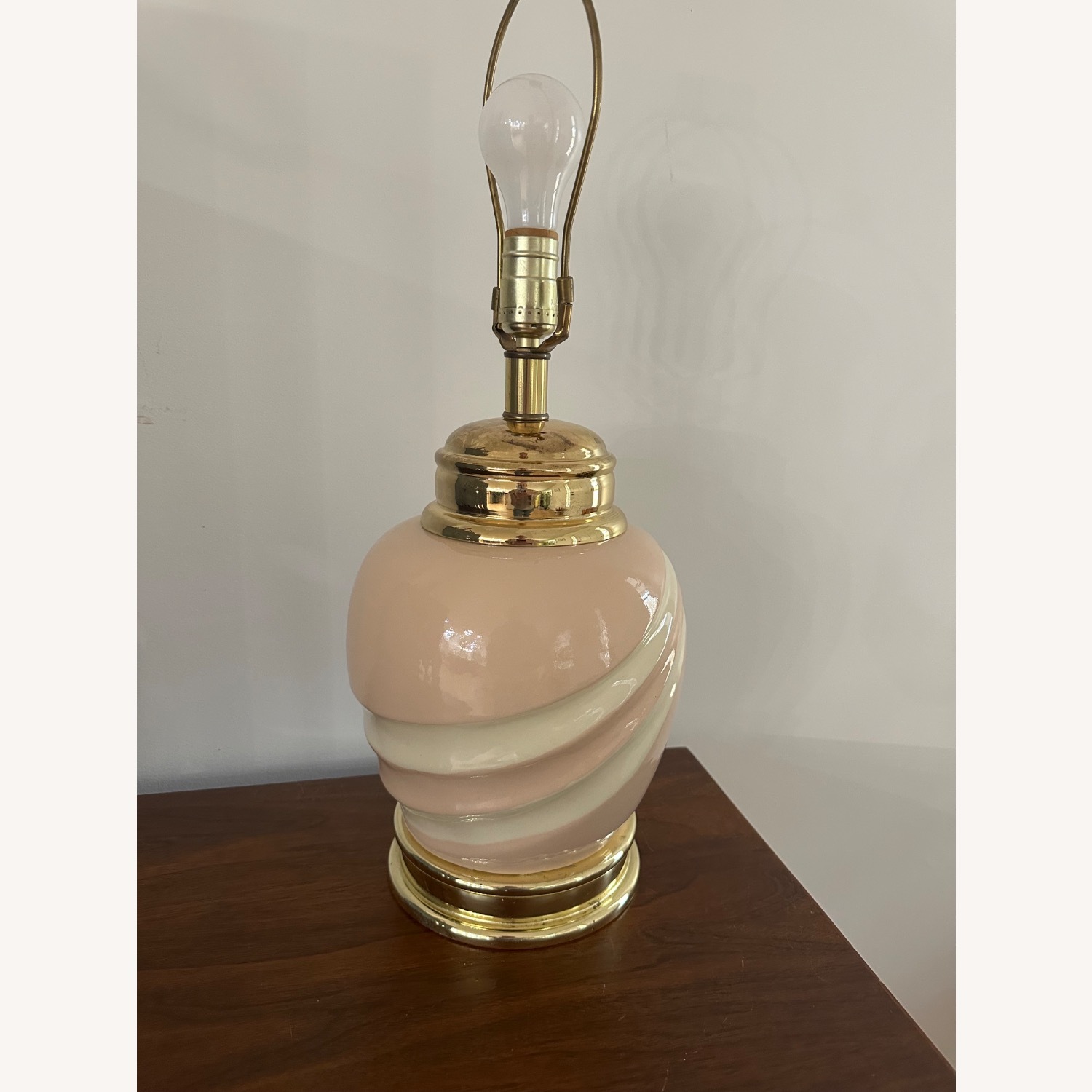 Vintage/Antique Finds Pink Glass Table Lamp - image-3
