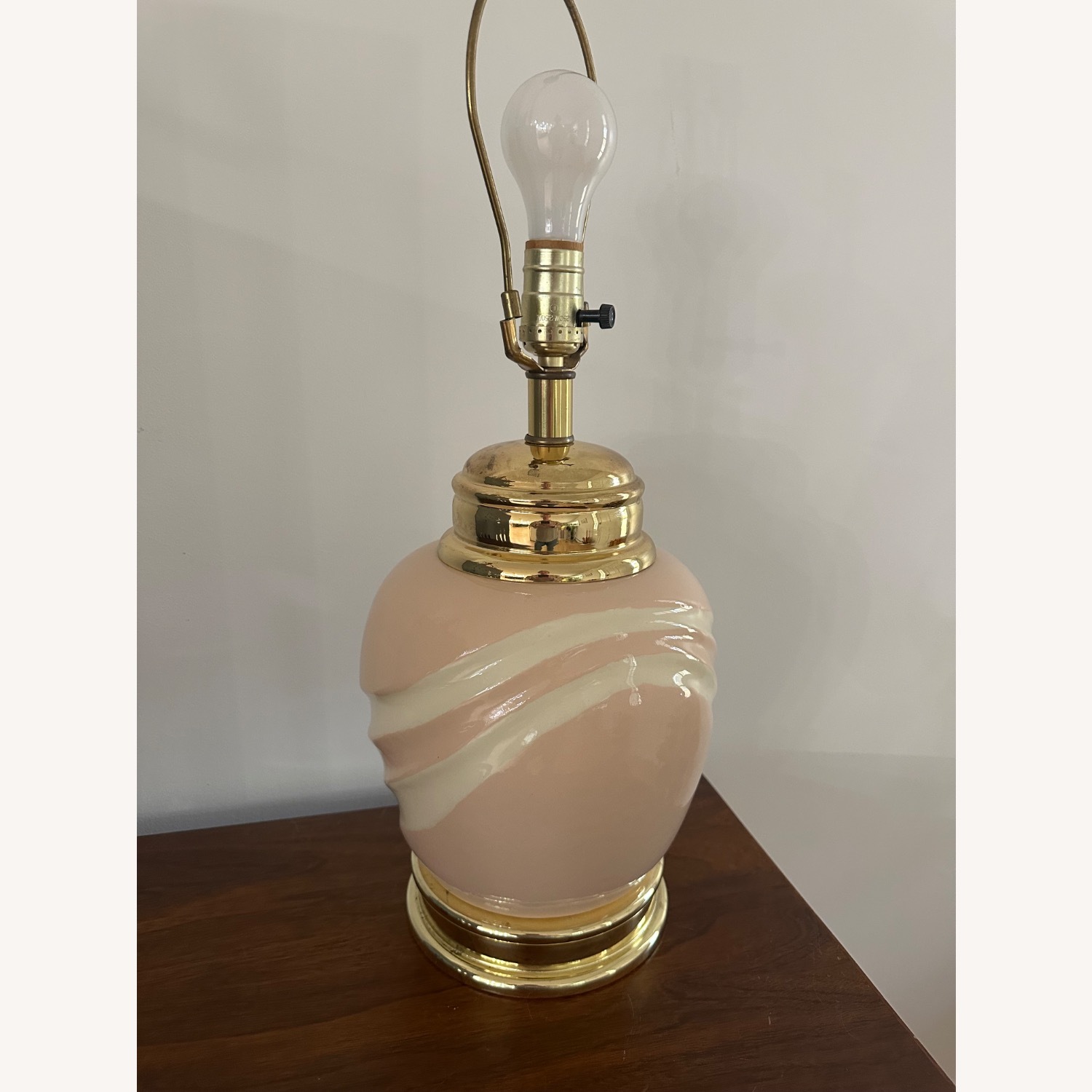 Vintage/Antique Finds Pink Glass Table Lamp - image-2